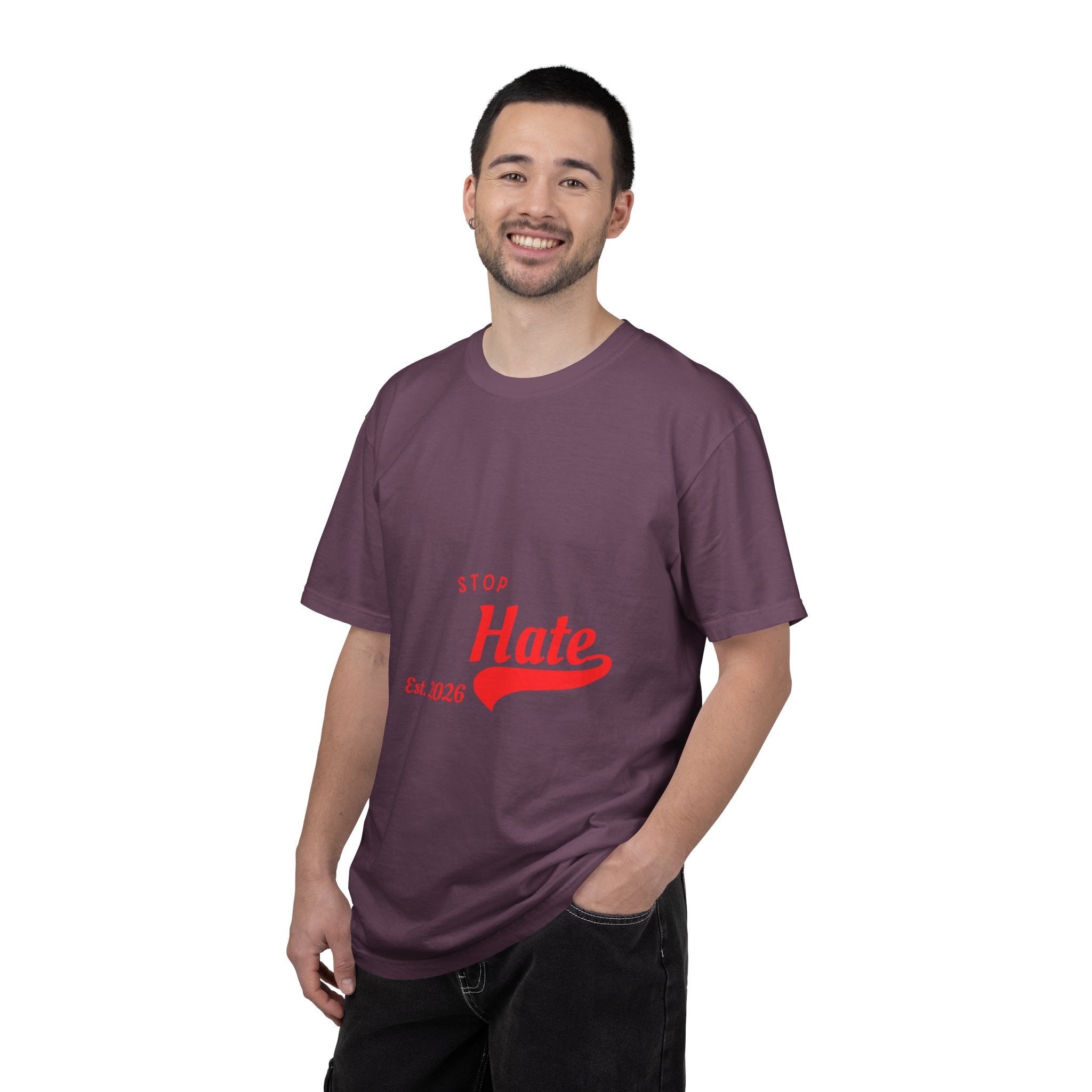 Stop Hate T-Shirt — Retro Script 'Est. 2026' Anti-Hate Graphic Tee
