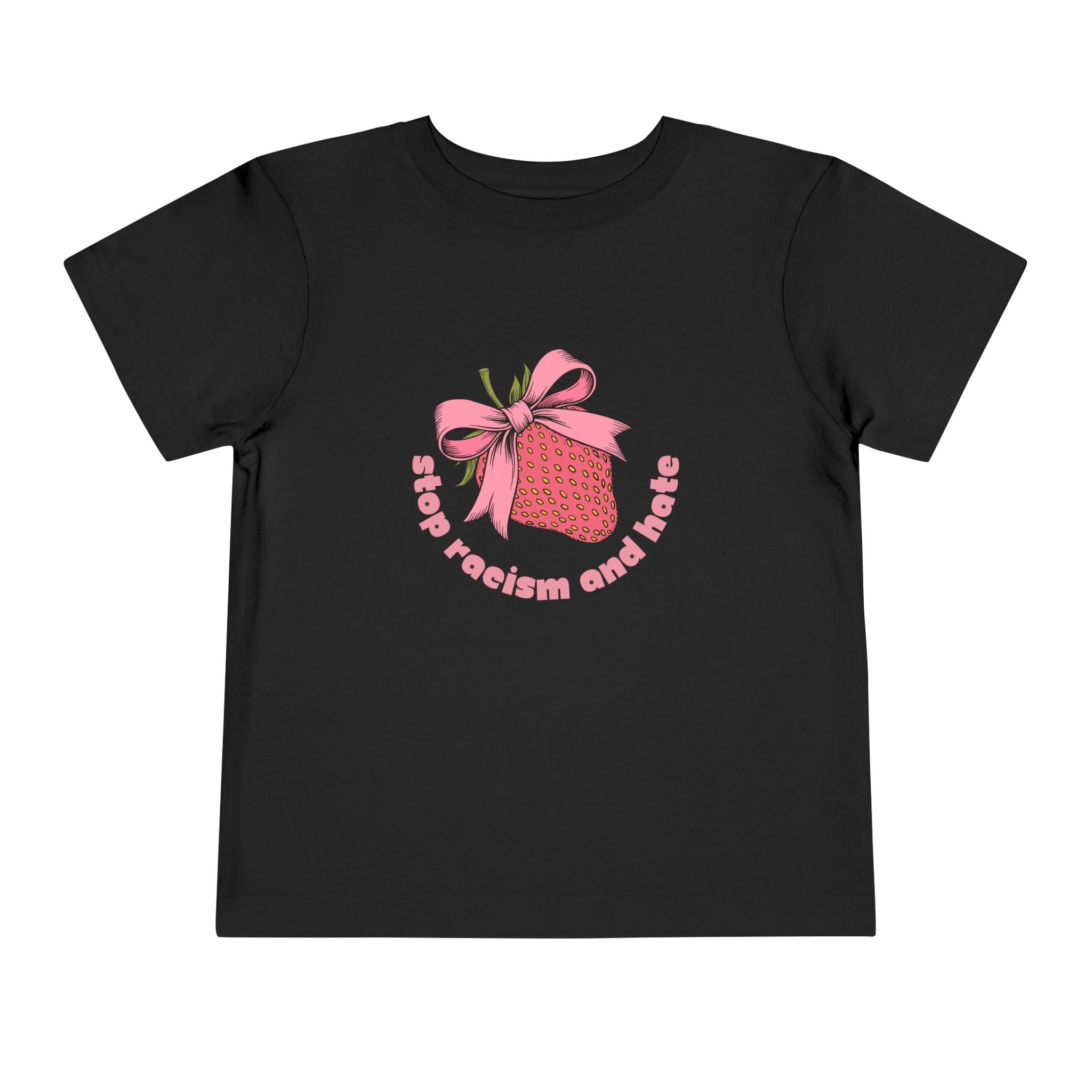 Toddler Tee — Pink Gift Strawberry Graphic "Stop Rockin and Rollin"