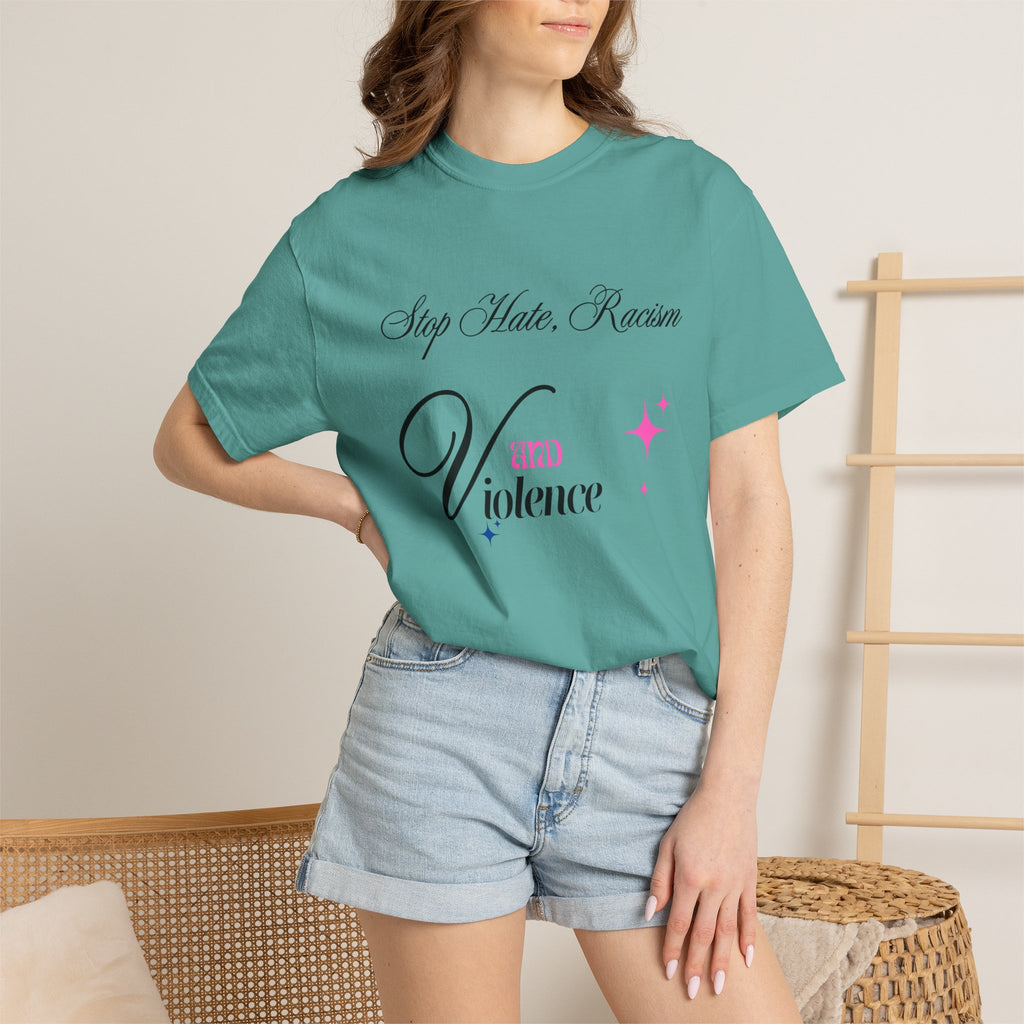 Stop Hate, Racism and Violence T-Shirt – Anti-Racism Awareness Tee