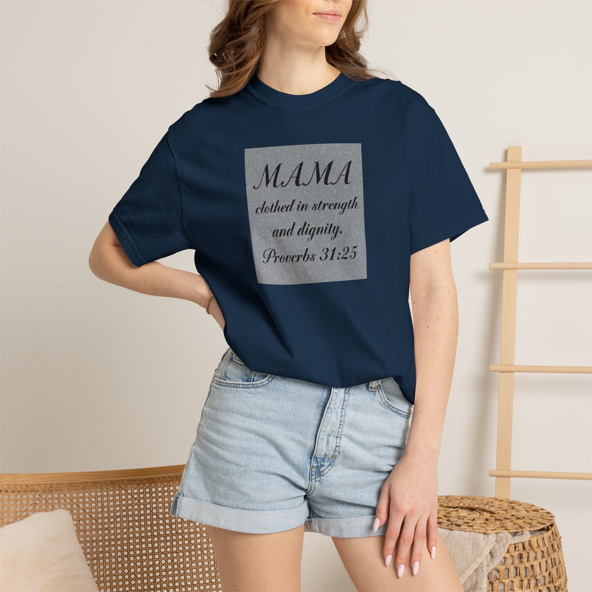 Mama Proverbs 31:25 T-Shirt — 'Clothed in Strength and Dignity' Christian Mom Tee