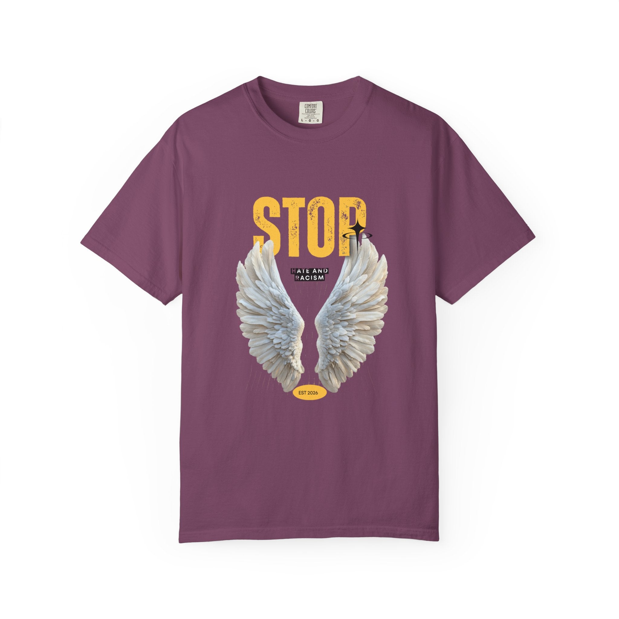 Angel Wings "STOP" Graphic T‑Shirt
