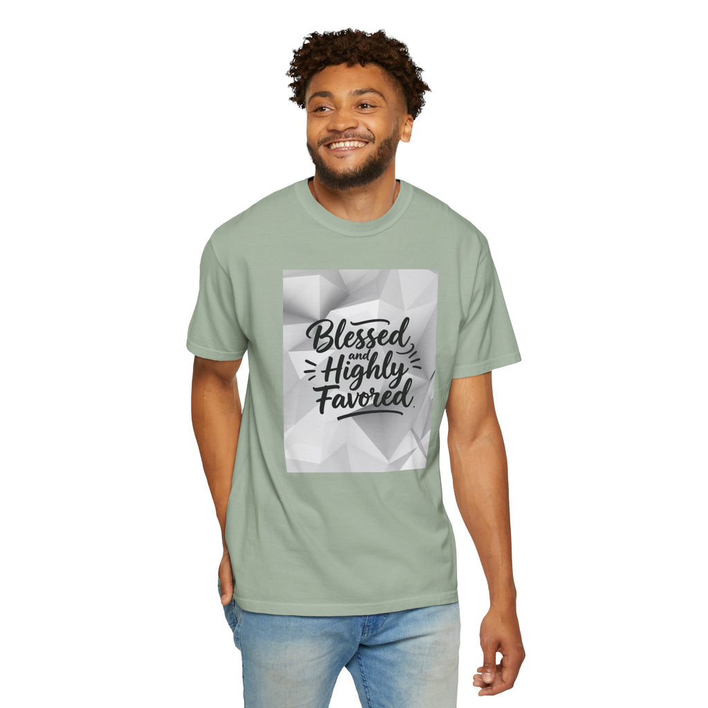 Blessed and Highly Favored T-Shirt — Faith Inspirational Graphic Tee