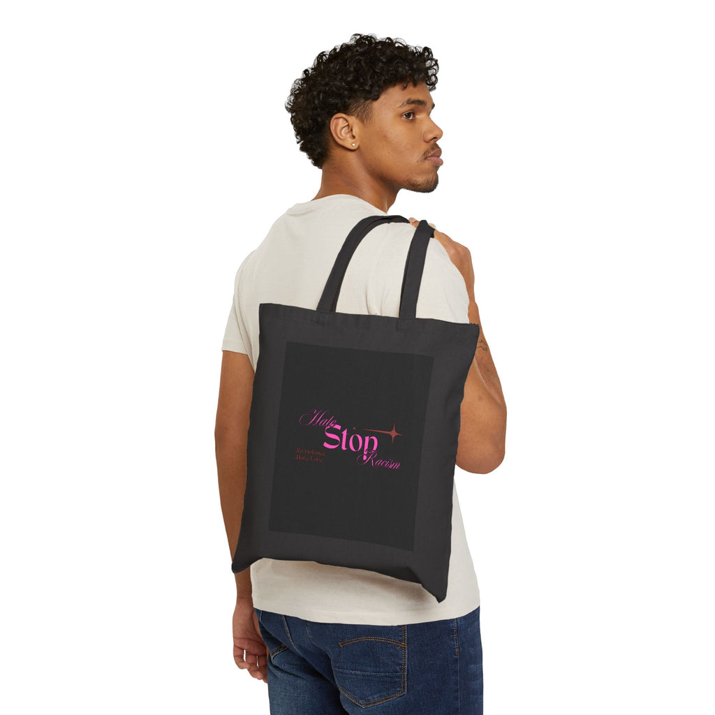 Stop Wonder Tote Bag – Pink Script Canvas Shopping Tote