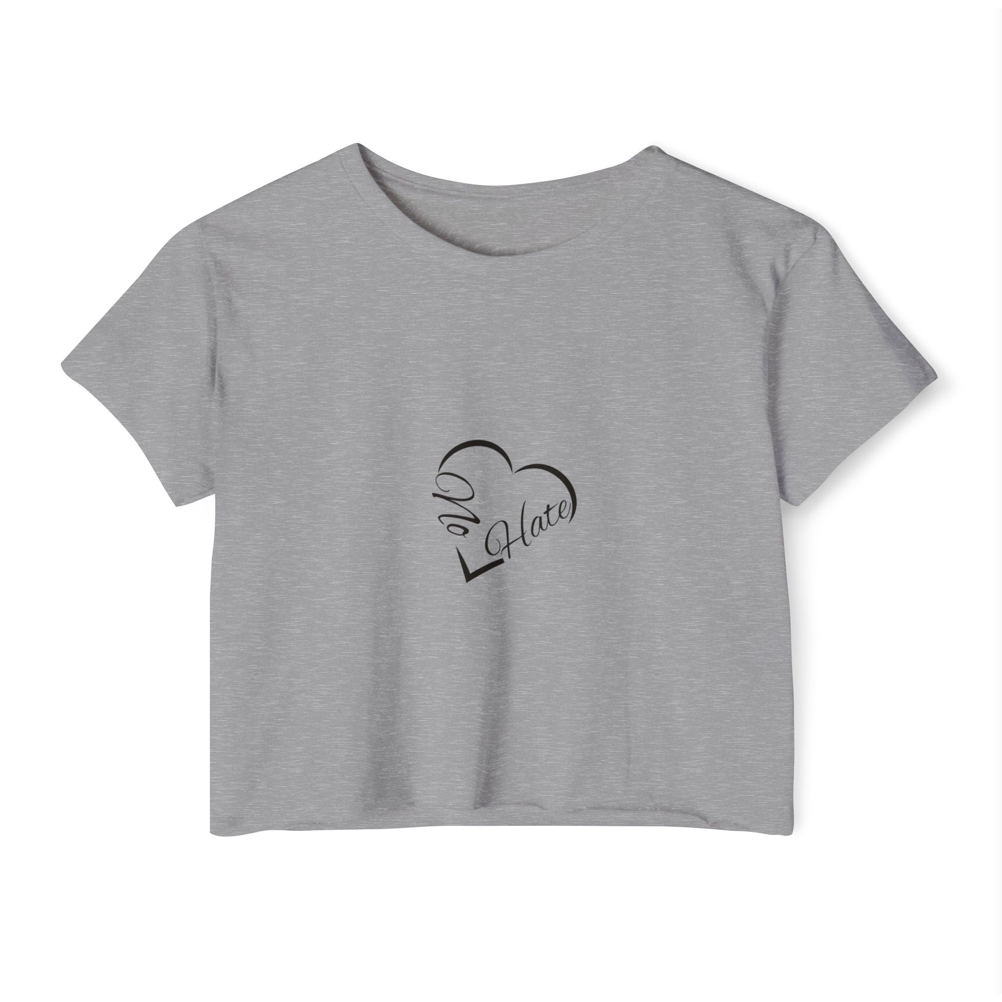Women's 'No Hate' Heart Crop Top — Festival Graphic Tee