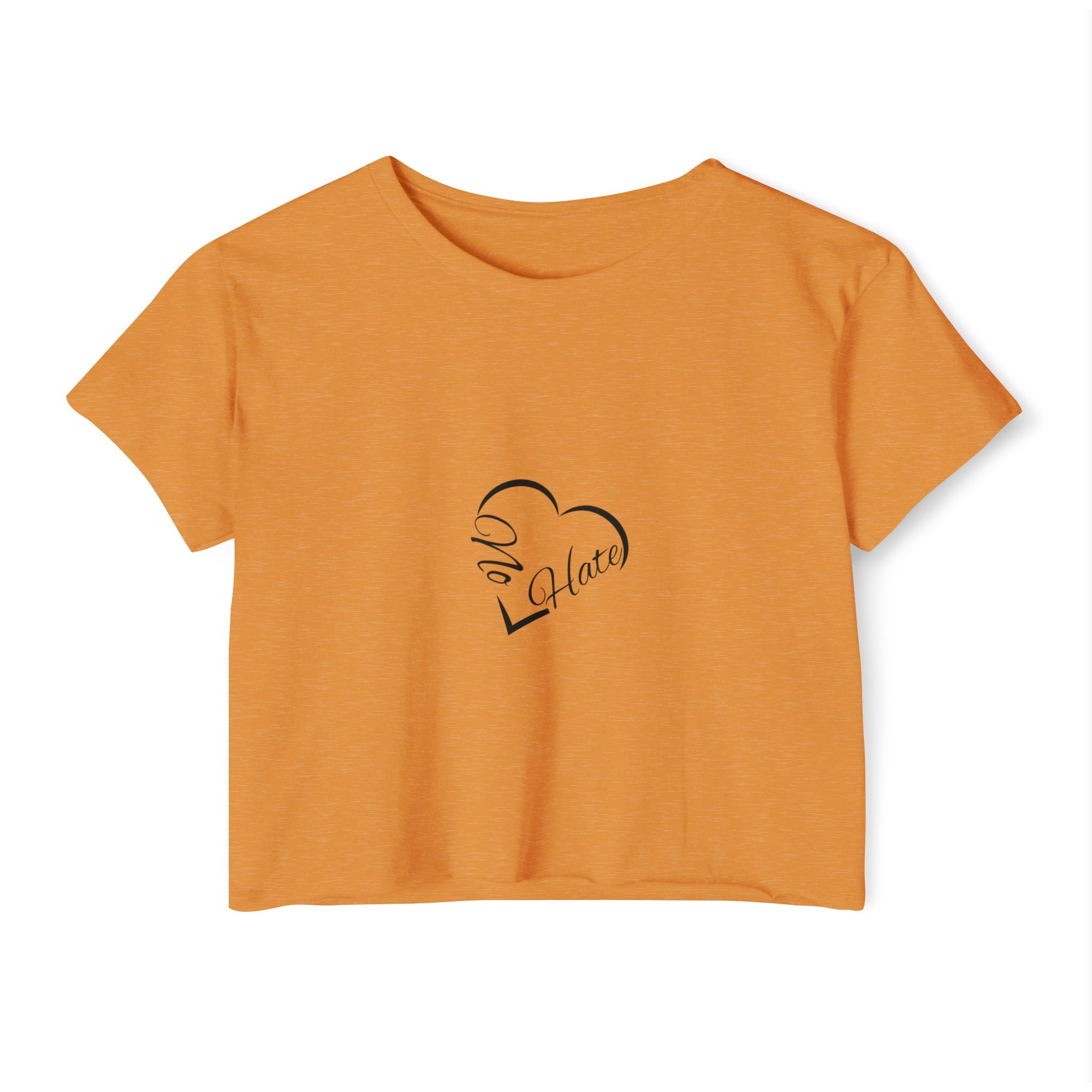 Women's 'No Hate' Heart Crop Top — Festival Graphic Tee