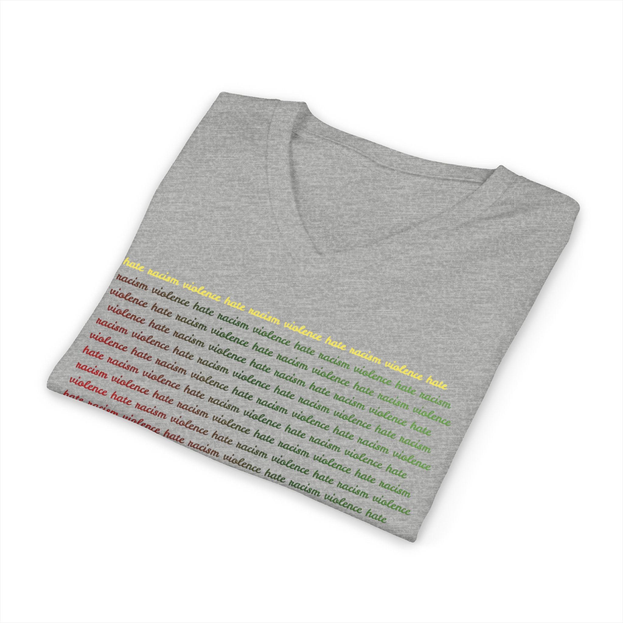 STOP Graphic V-Neck Tee — Bold Typographic Statement Shirt