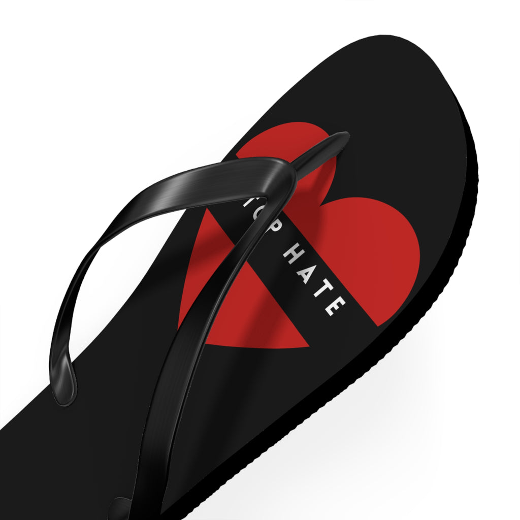 Heart Stripe Flip Flops – "SOPHIRE" Black Beach Sandals