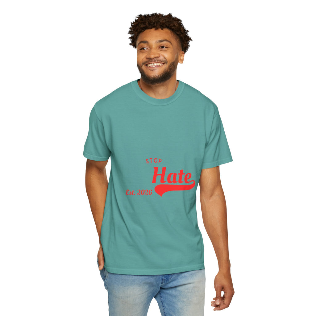 Stop Hate T-Shirt — Retro Script 'Est. 2026' Anti-Hate Graphic Tee