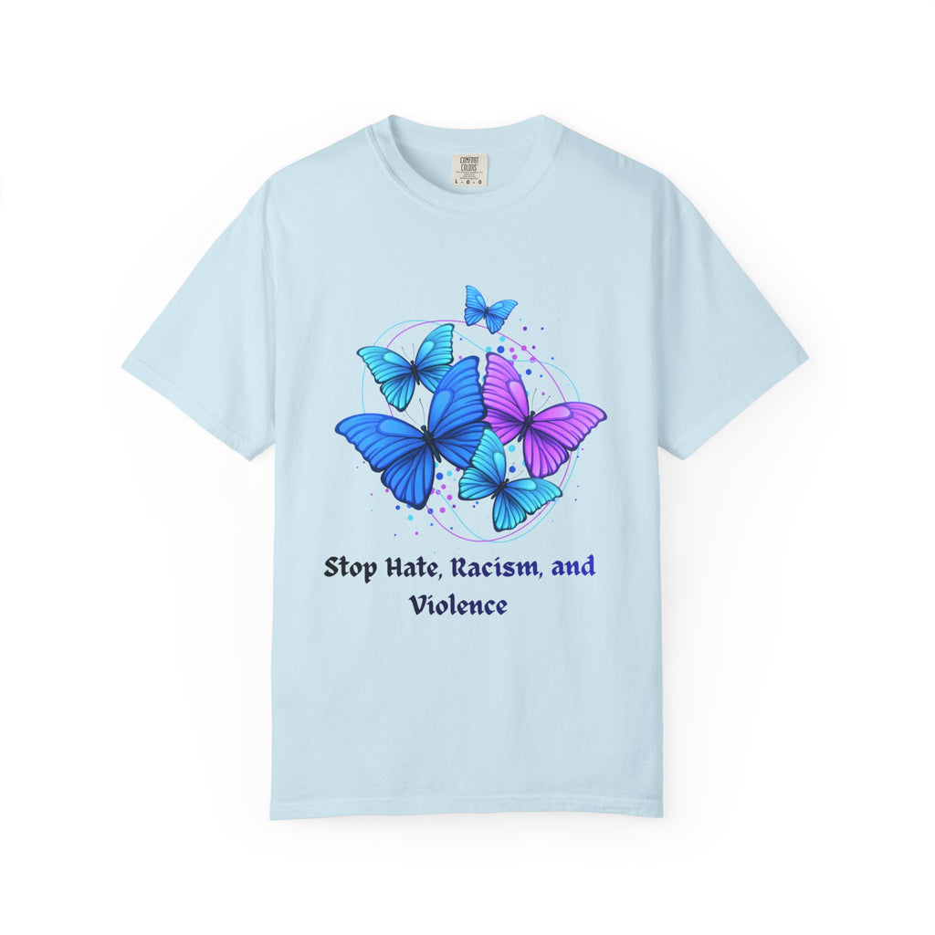 Butterfly Peace T-Shirt — "Stop Hate, Racism, and Violence" Anti-Violence Tee