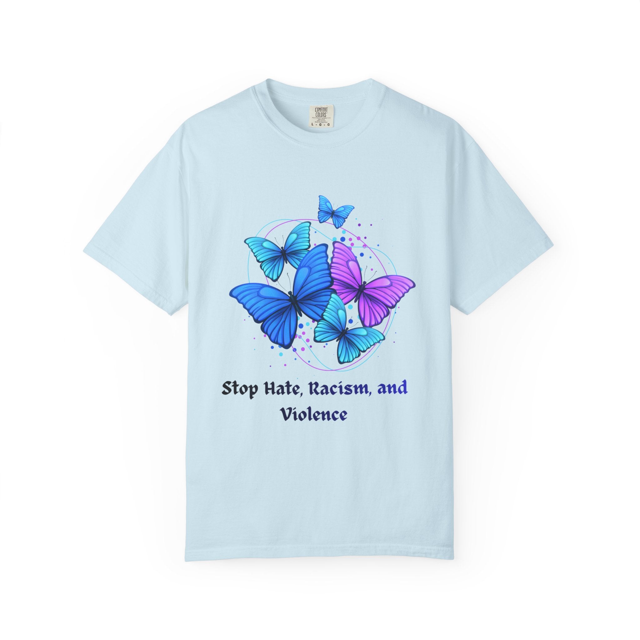 Butterfly Peace T-Shirt — "Stop Hate, Racism, and Violence" Anti-Violence Tee