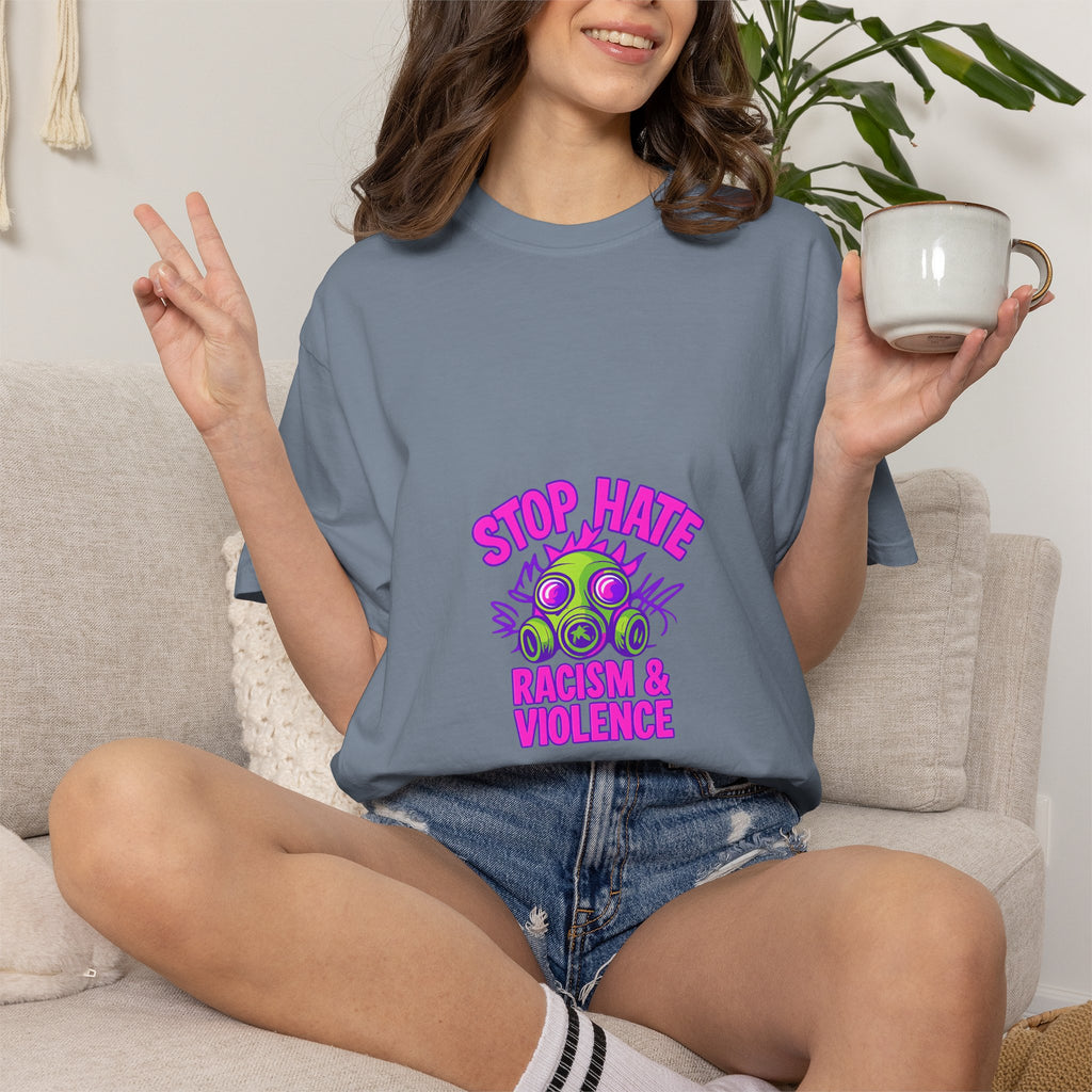 Stop Hate Racing & Violence T-Shirt — Anti-Hate Graphic Tee