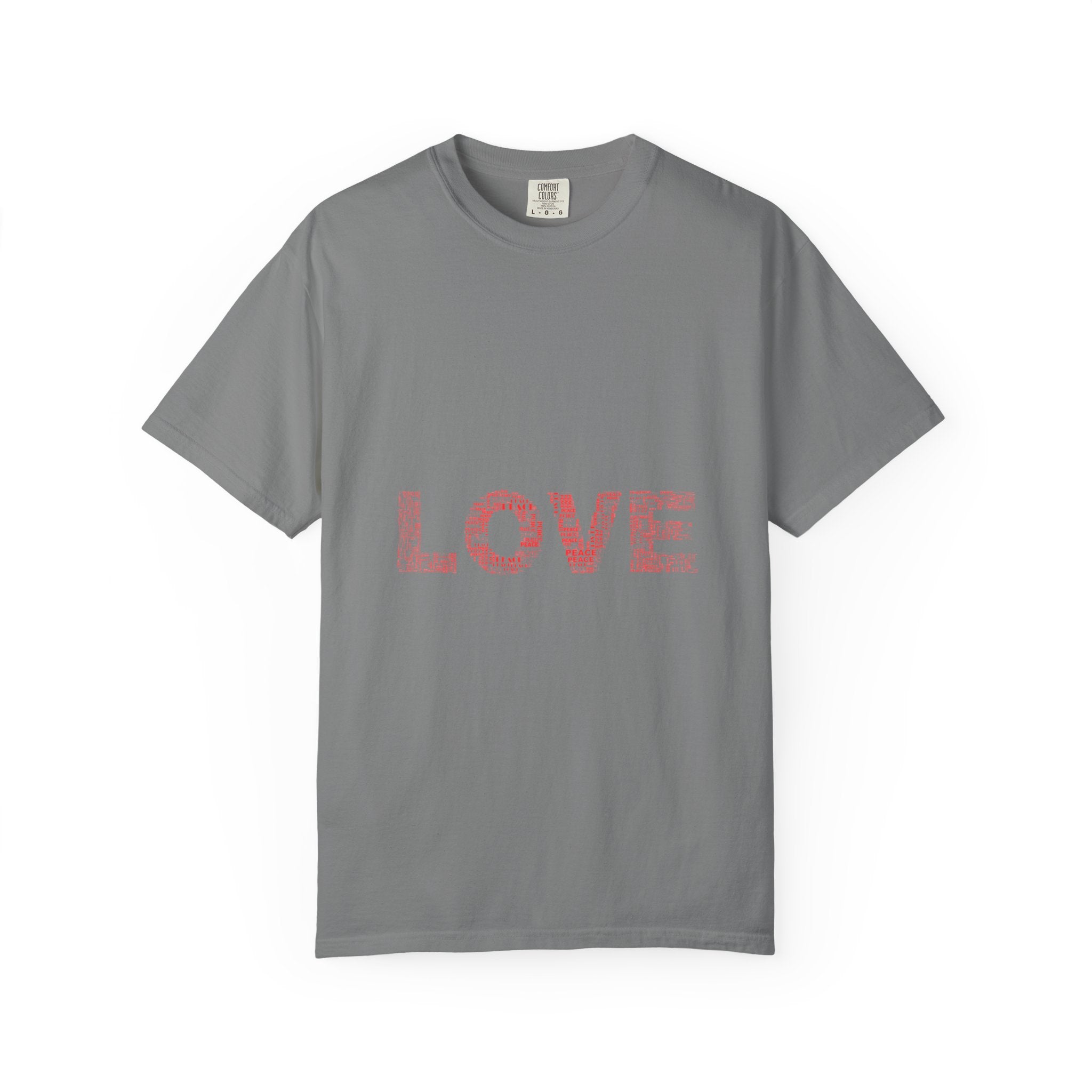 LOVE Graphic T-Shirt — Pink Floral Text Tee for Valentine’s Day & Everyday