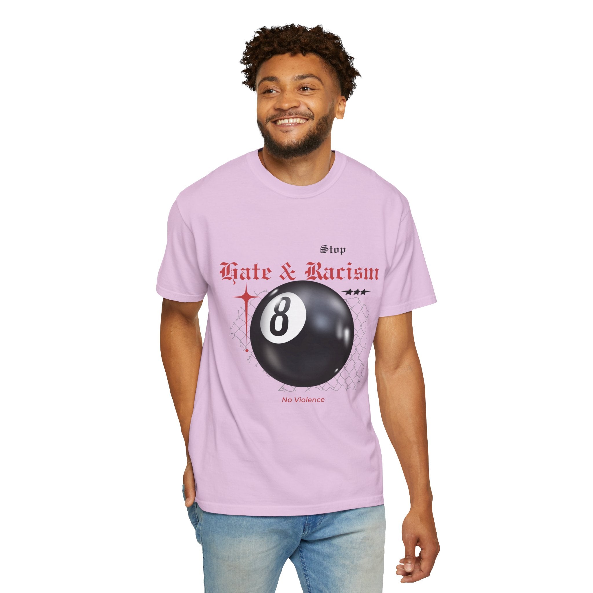 Anti-Racism 8-Ball T-Shirt — Stop Hate & Racism Graphic Tee