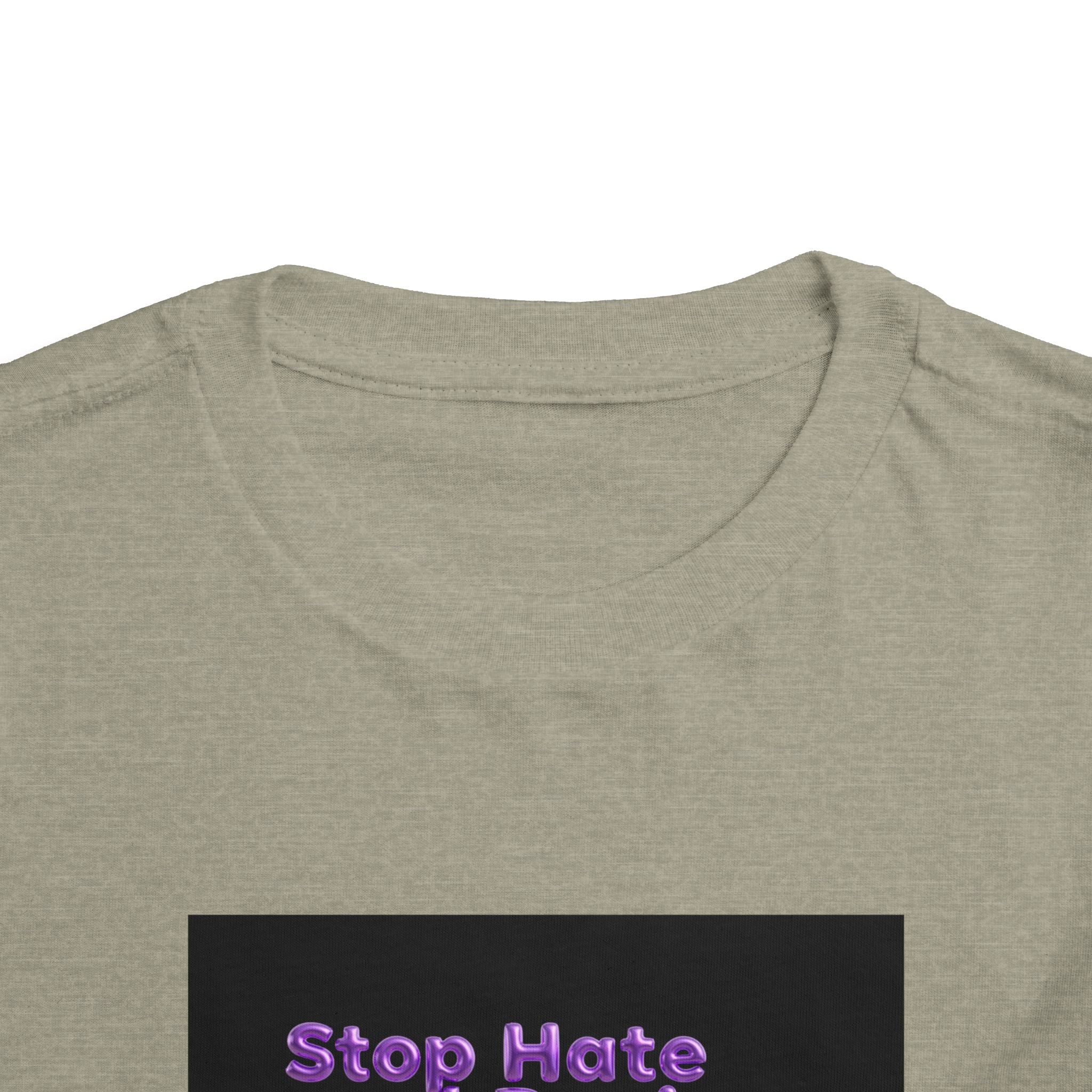Stop Hate and Racism Toddler Tee — Purple Butterfly Anti-Racism Shirt