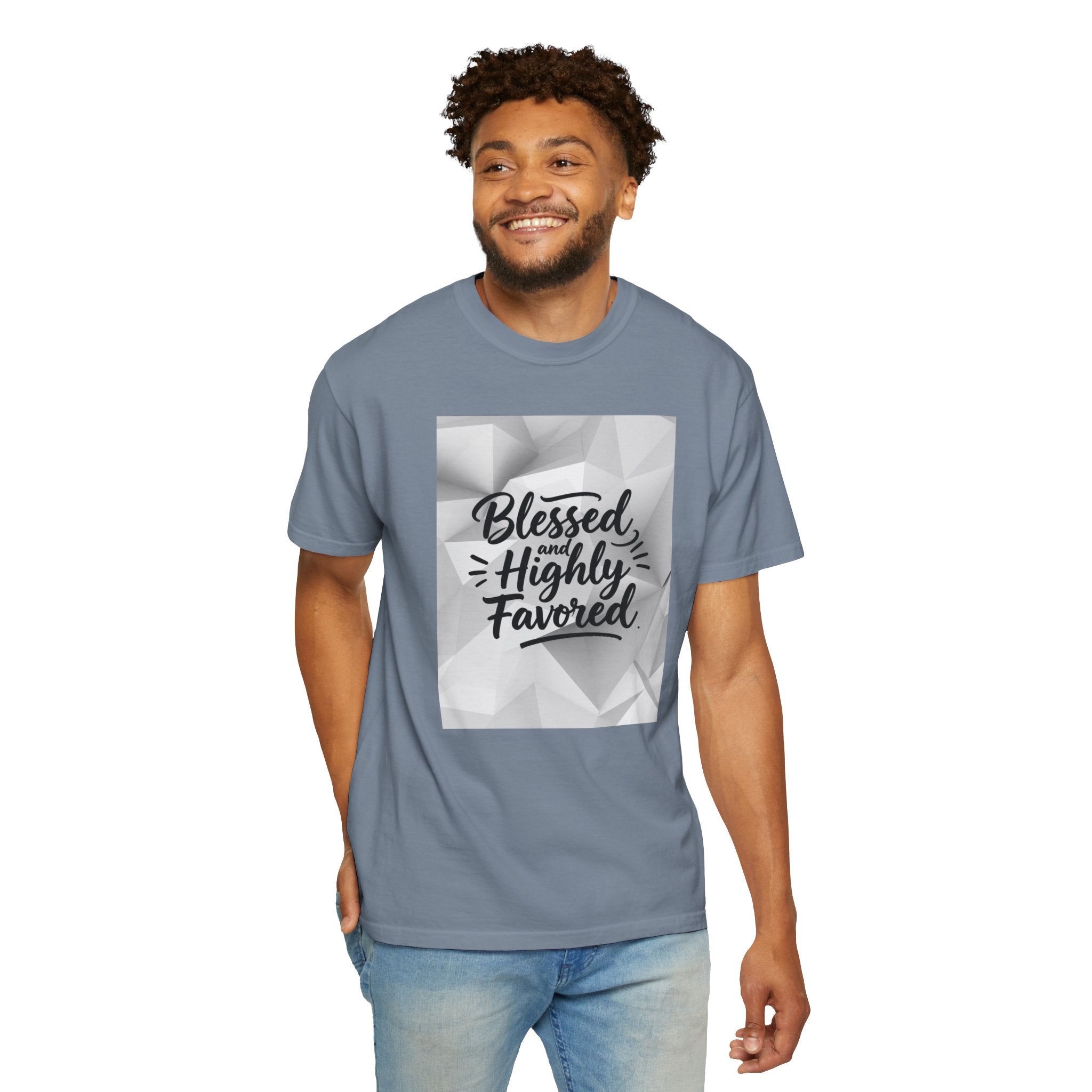 Blessed and Highly Favored T-Shirt — Faith Inspirational Graphic Tee