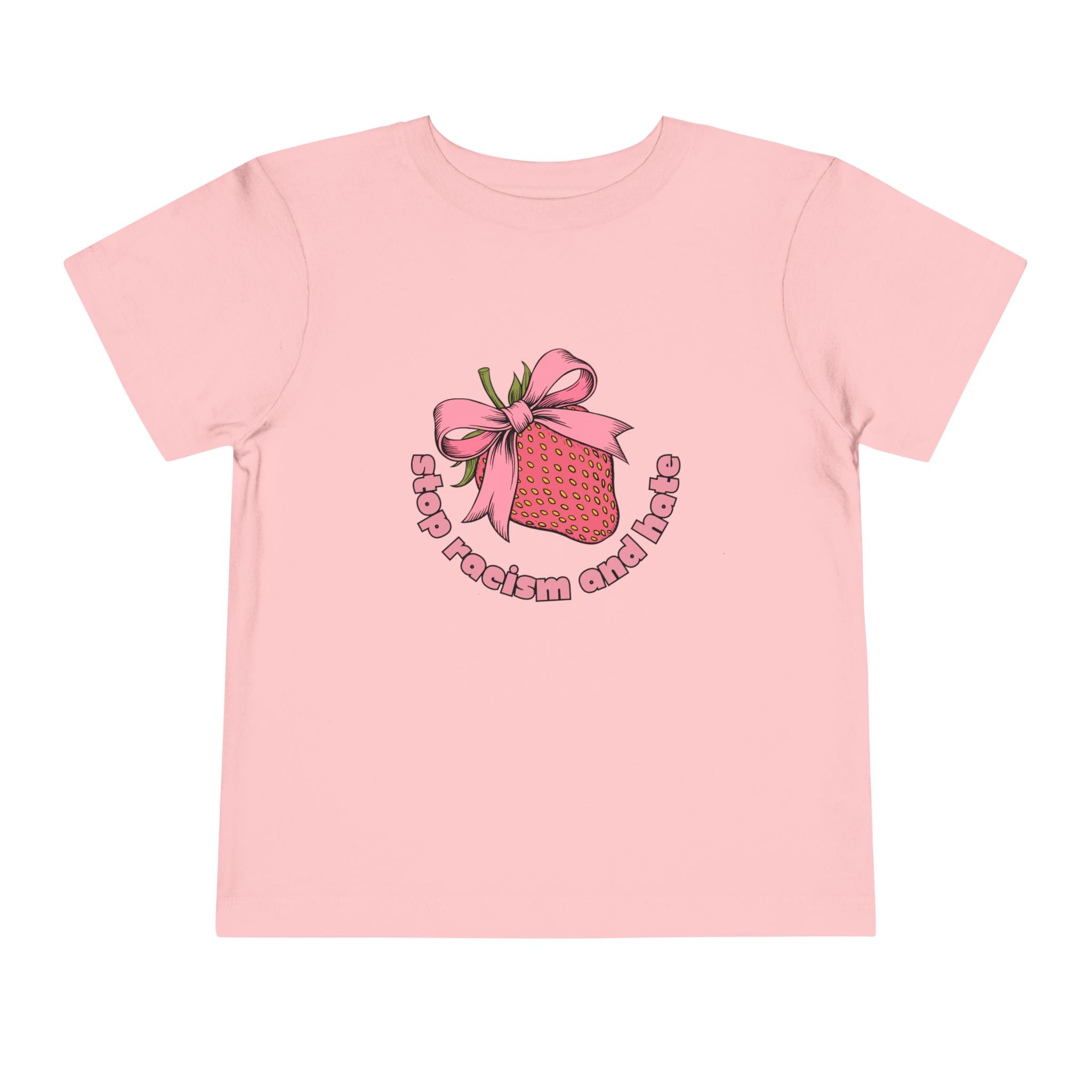Toddler Tee — Pink Gift Strawberry Graphic "Stop Rockin and Rollin"