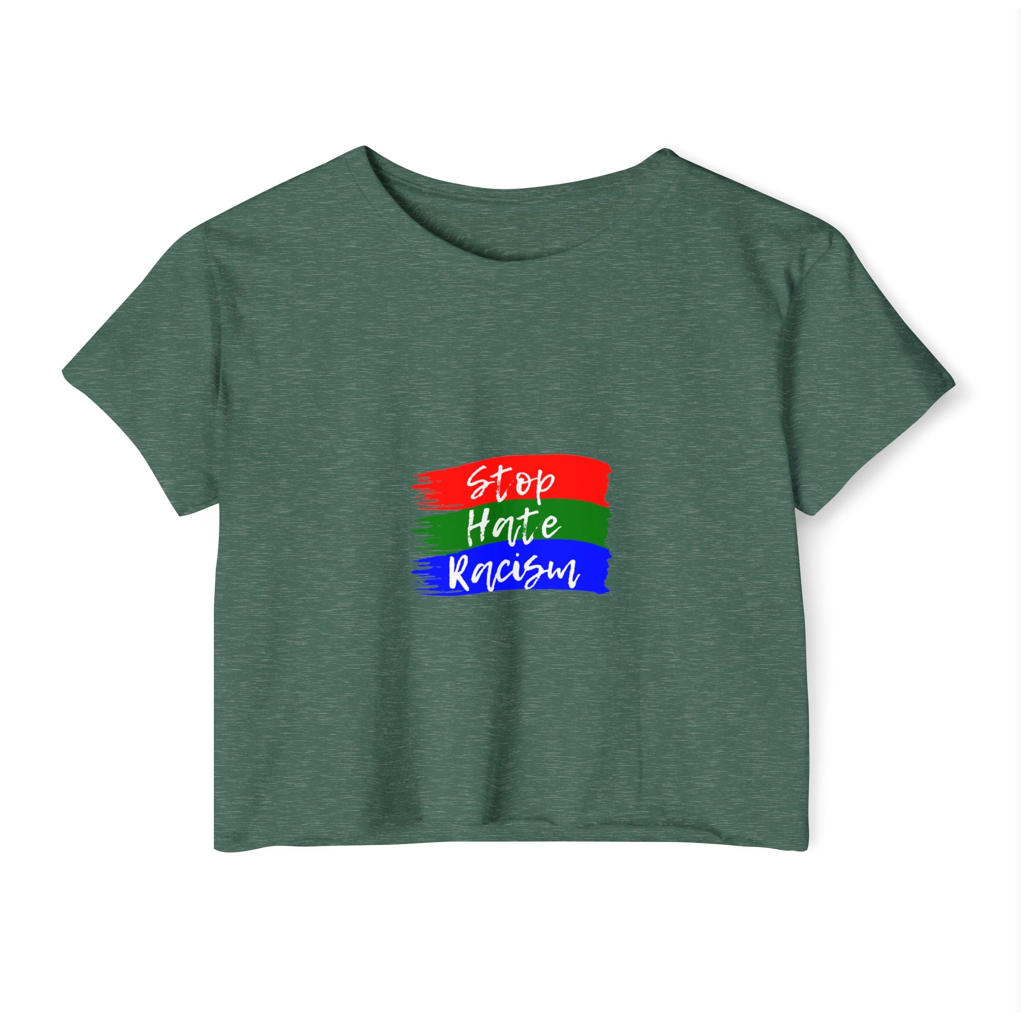 Stop Hate Racism Crop Top — Women's Activist Festival Tee