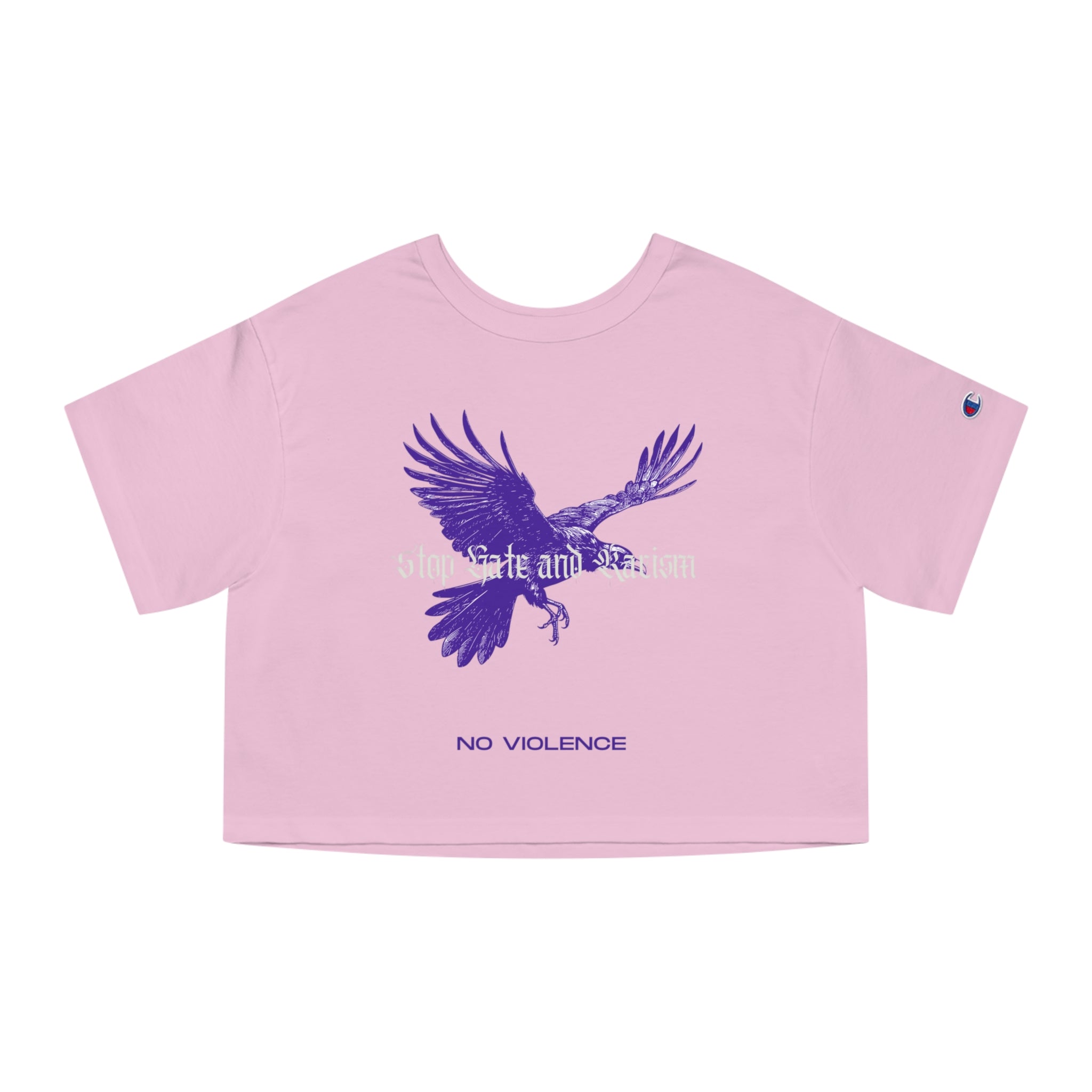 No Violence Raven Cropped T-Shirt — Women's Champion Heritage Graphic Tee