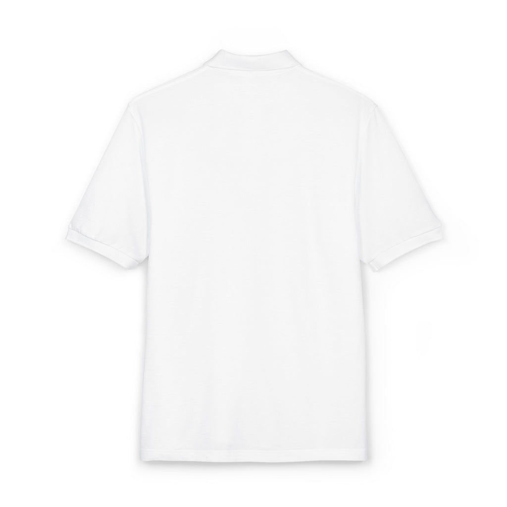 Embroidered 'Just Breathe' White Polo Shirt