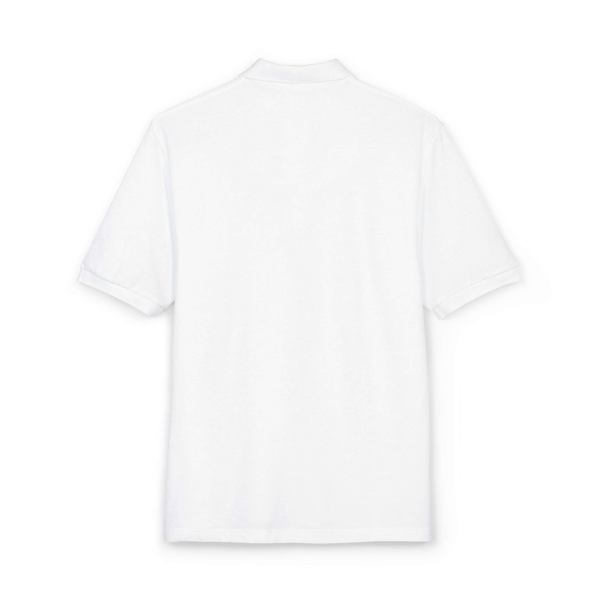 Embroidered 'Just Breathe' White Polo Shirt