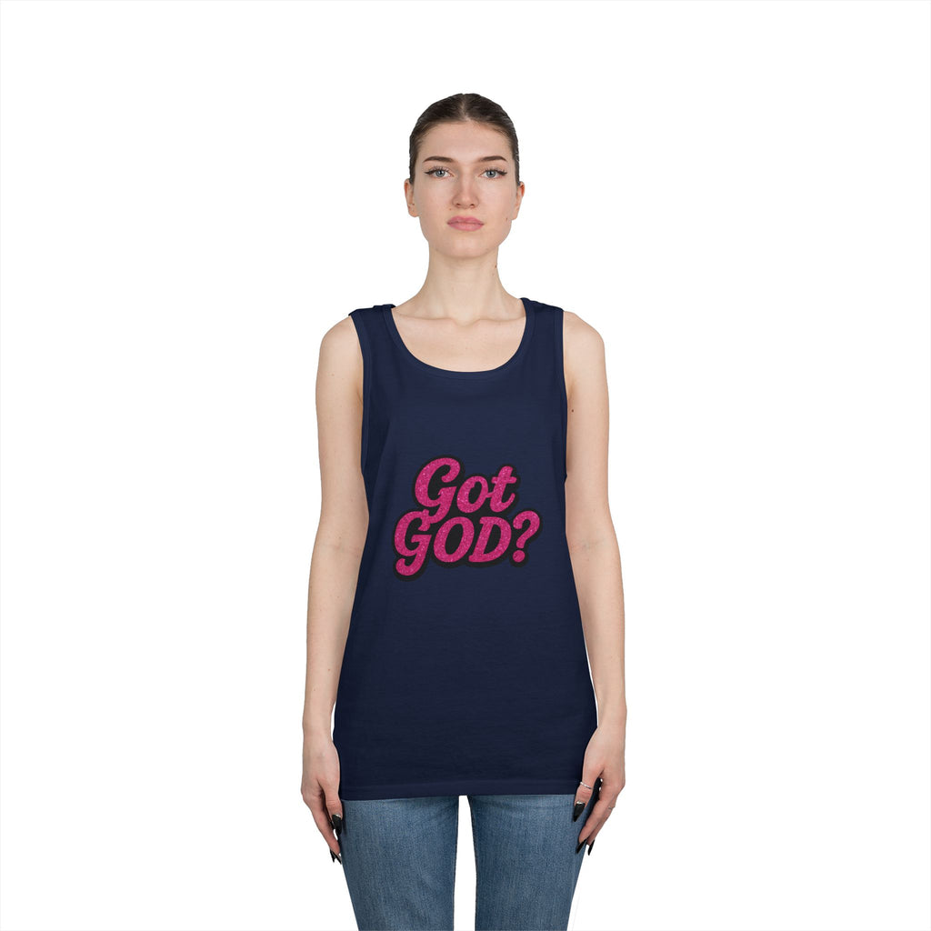 Got God? Pink Retro Graphic Tank Top — Christian Faith Statement Tee