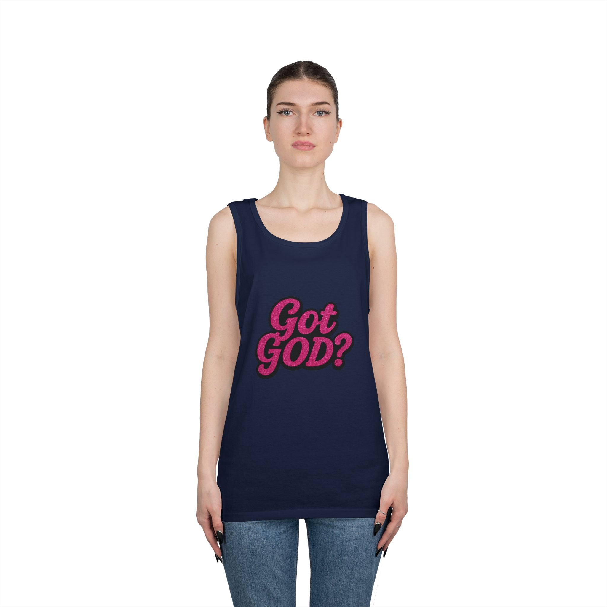 Got God? Pink Retro Graphic Tank Top — Christian Faith Statement Tee