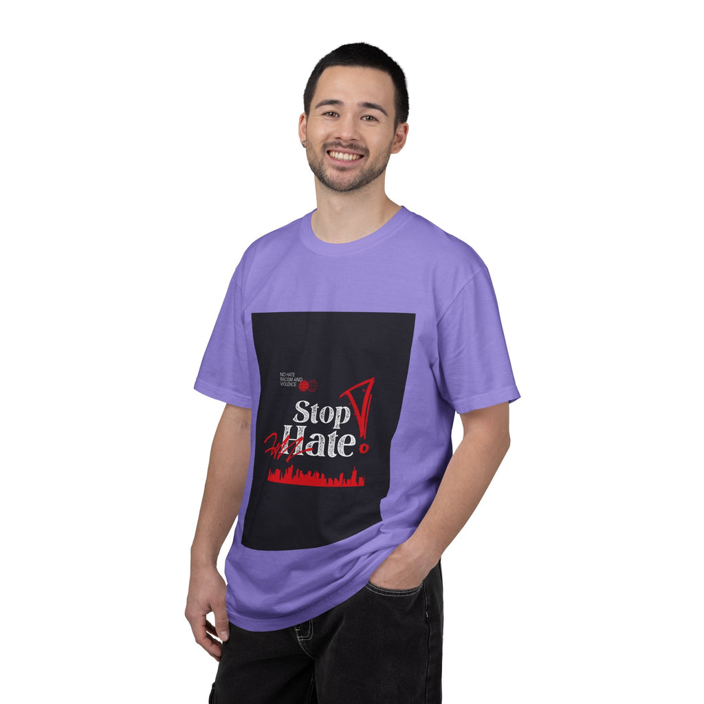 Stop Hate T-Shirt — Anti-Hate Protest Tee with Megaphone Graphic