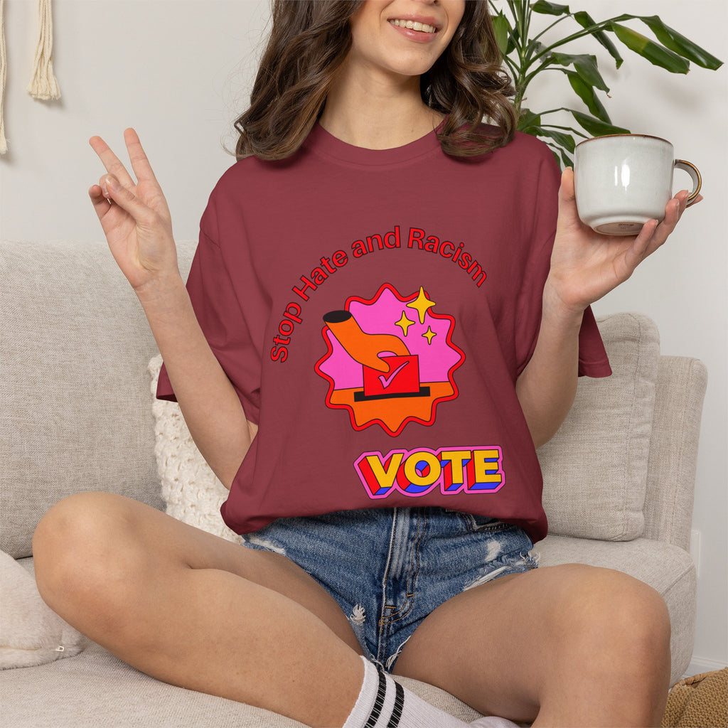 Vote: Stop Hate and Racism Graphic T-Shirt