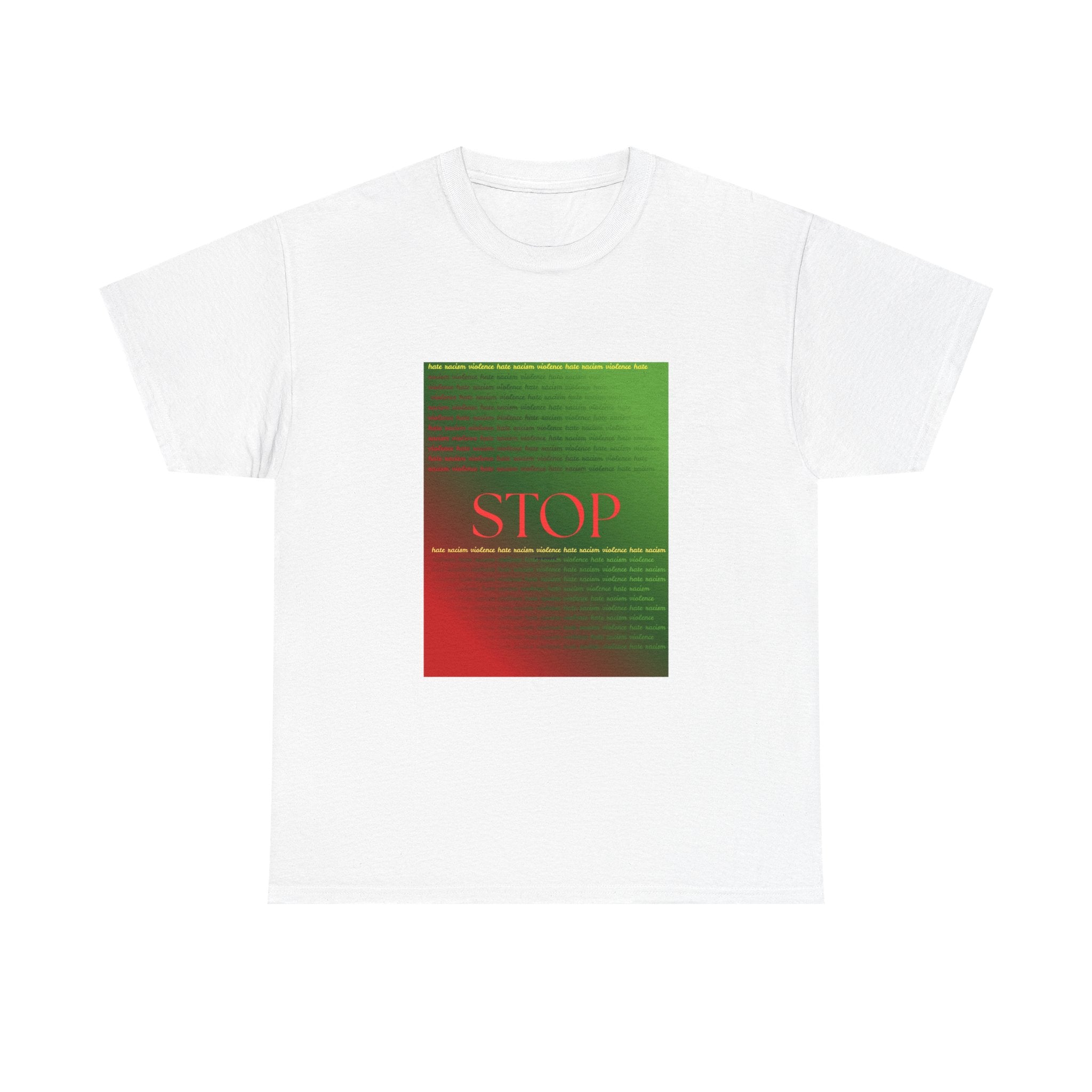STOP Graphic Tee — Red & Green Gradient Statement T‑Shirt