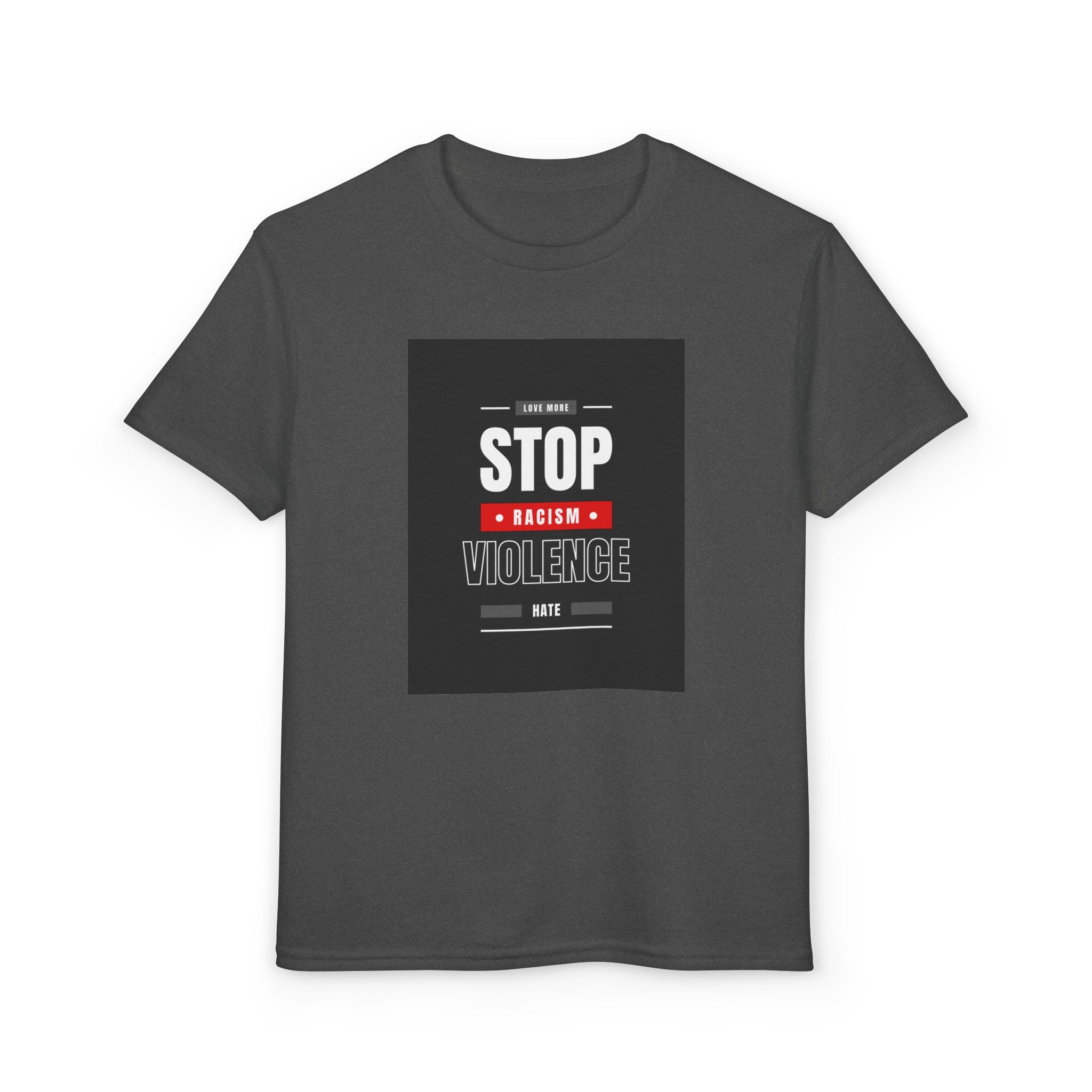 Youth T-Shirt — "Stop Racism Stop Violence" Graphic Tee