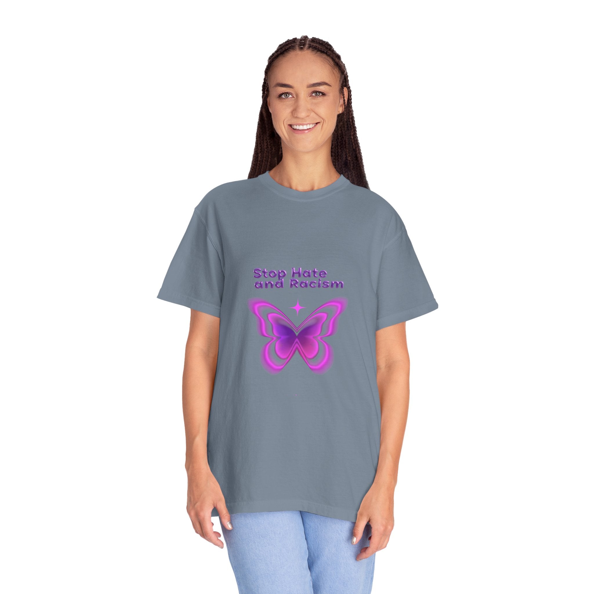 Stop Hate and Racism Butterfly T-Shirt