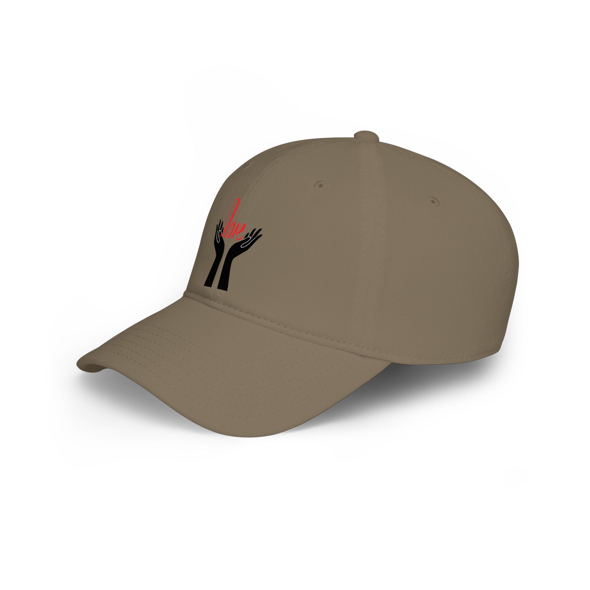Prayer Hands Baseball Cap — Minimal Black Hands Embroidered Low Profile Hat
