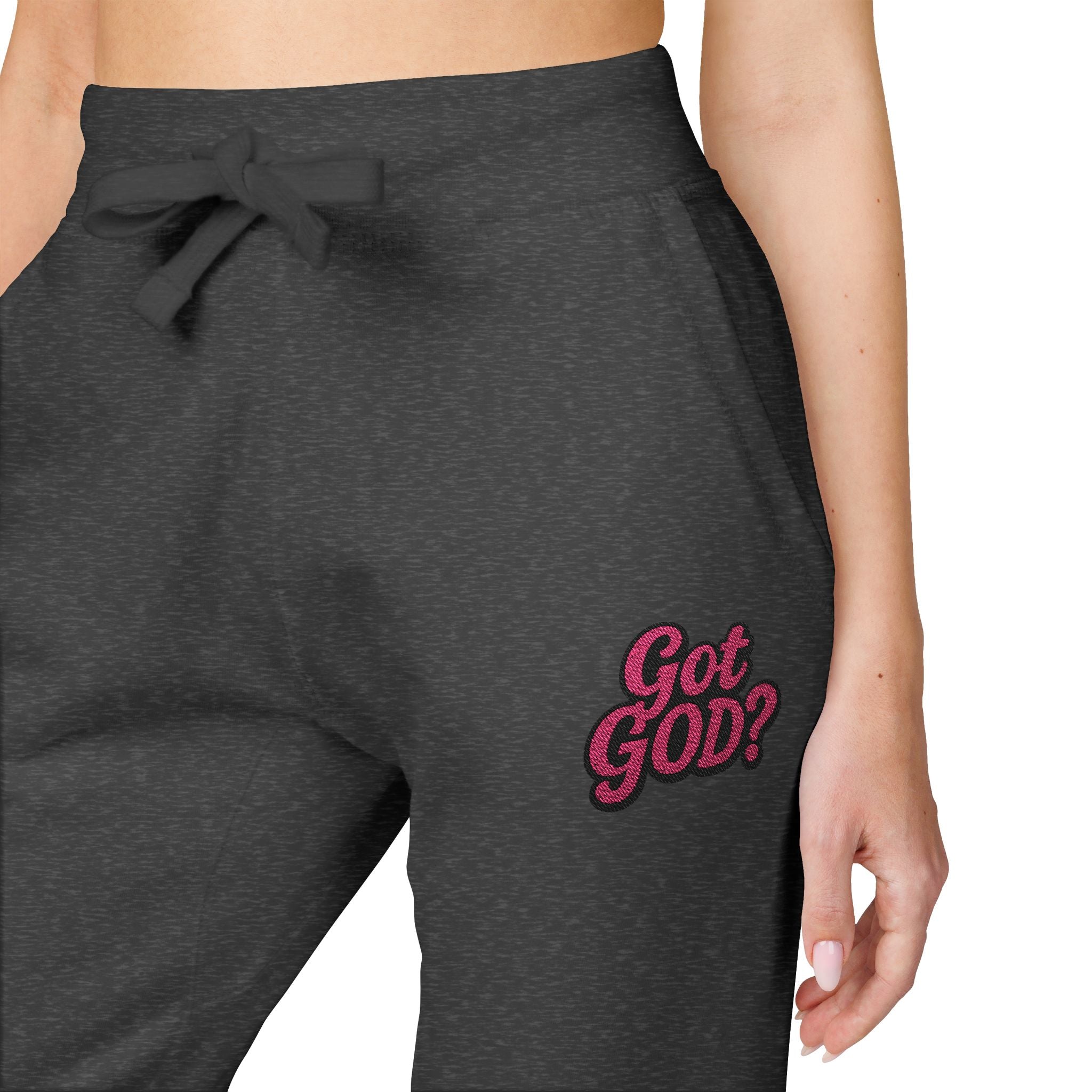 Embroidered 'Get Yours' Fleece Sweatpants — Cozy White Joggers