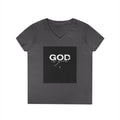 Faith Graphic V-Neck Tee — "GOD" Script Design