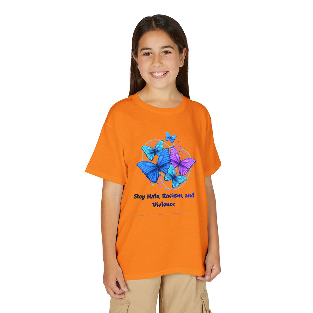 Youth Butterfly Awareness T-Shirt — "Stop Hate, Harassment, and Violence"