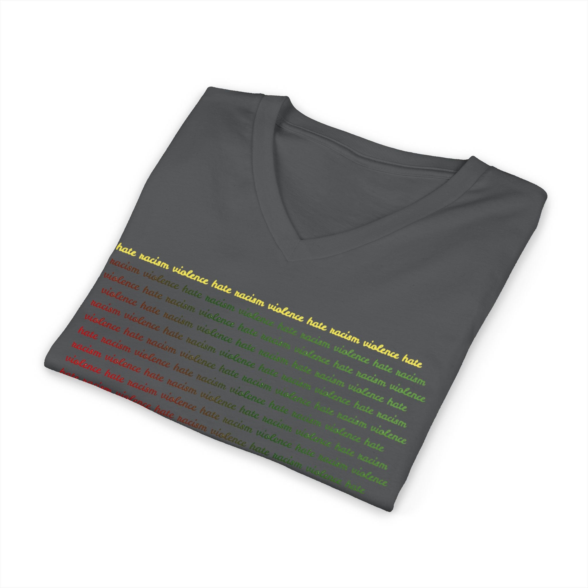 STOP Graphic V-Neck Tee — Bold Typographic Statement Shirt