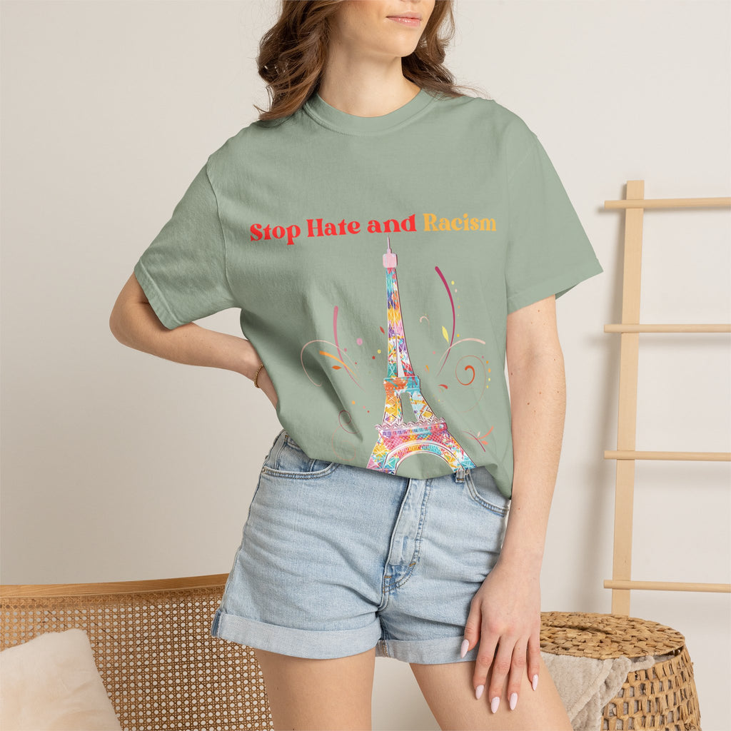 Stop Hate and Racism Eiffel Tower T-Shirt