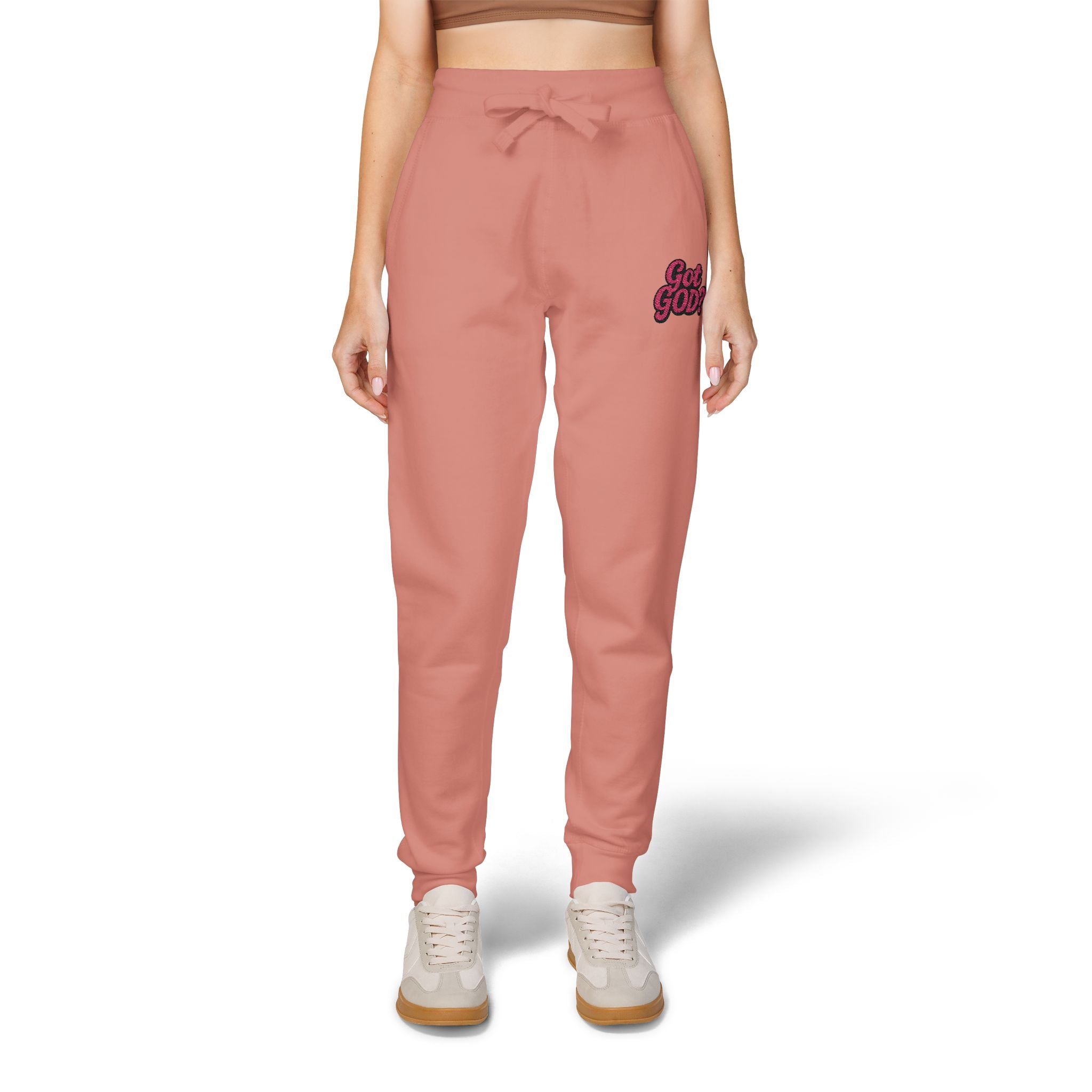 Embroidered 'Get Yours' Fleece Sweatpants — Cozy White Joggers