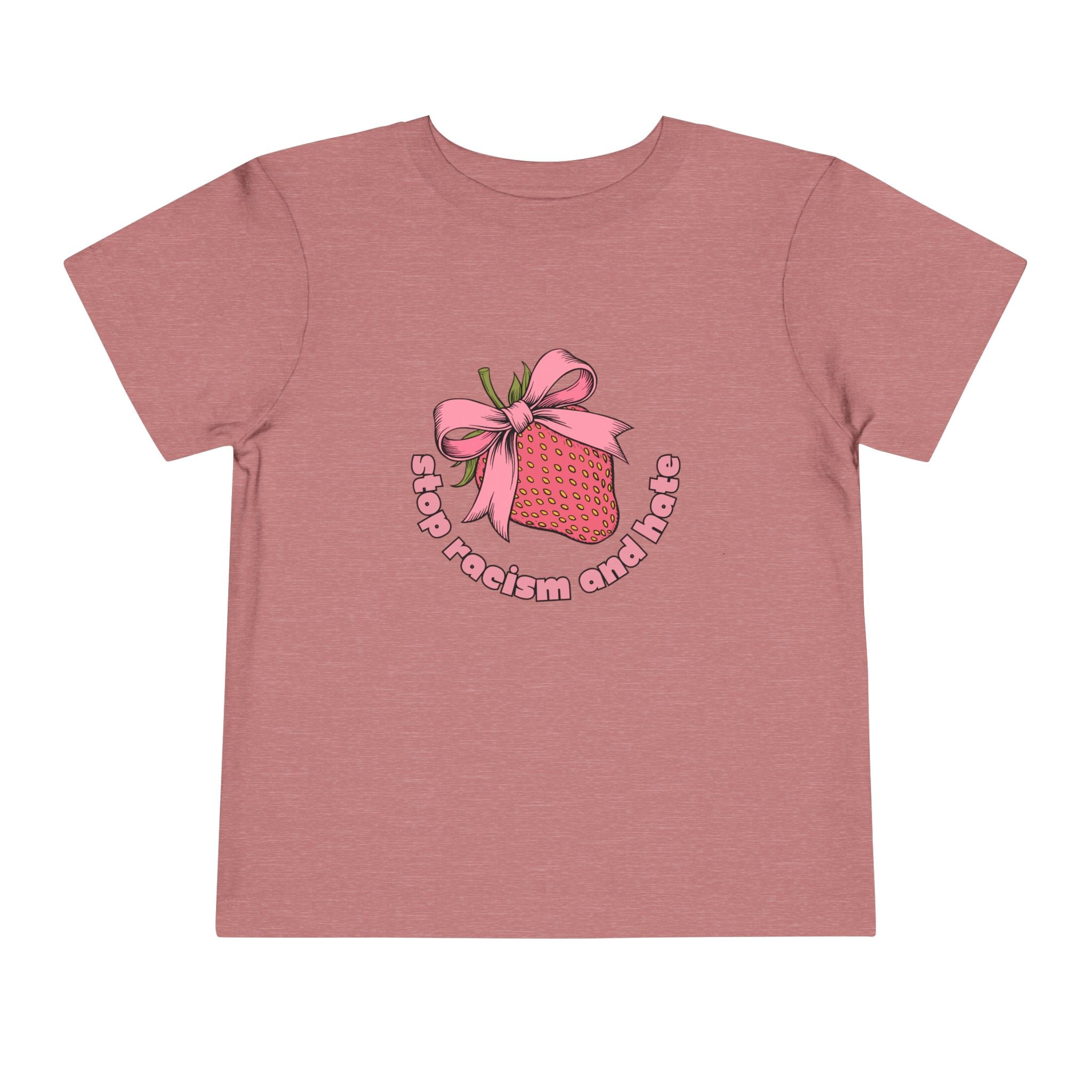 Toddler Tee — Pink Gift Strawberry Graphic "Stop Rockin and Rollin"