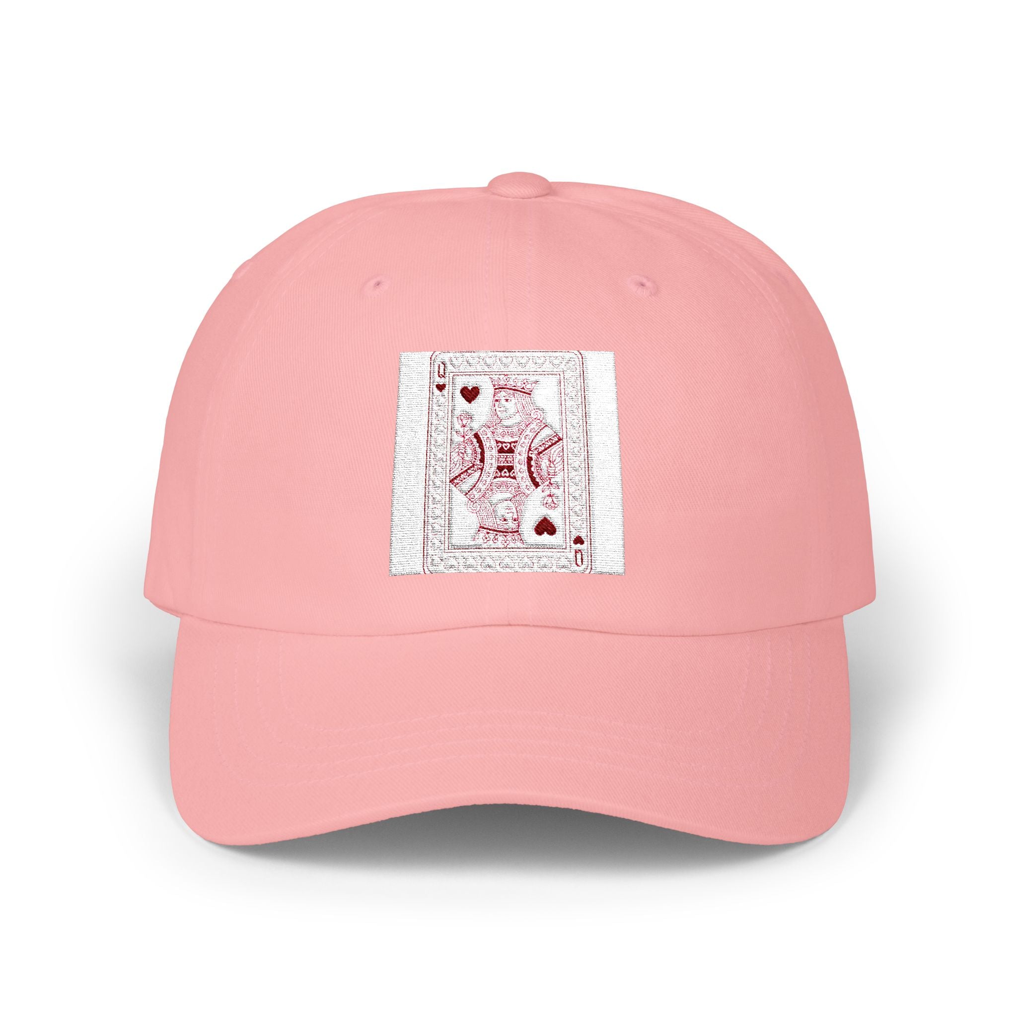 Dad Cap with Vintage Playing Card Red Hearts Design — Classic Baseball Hat