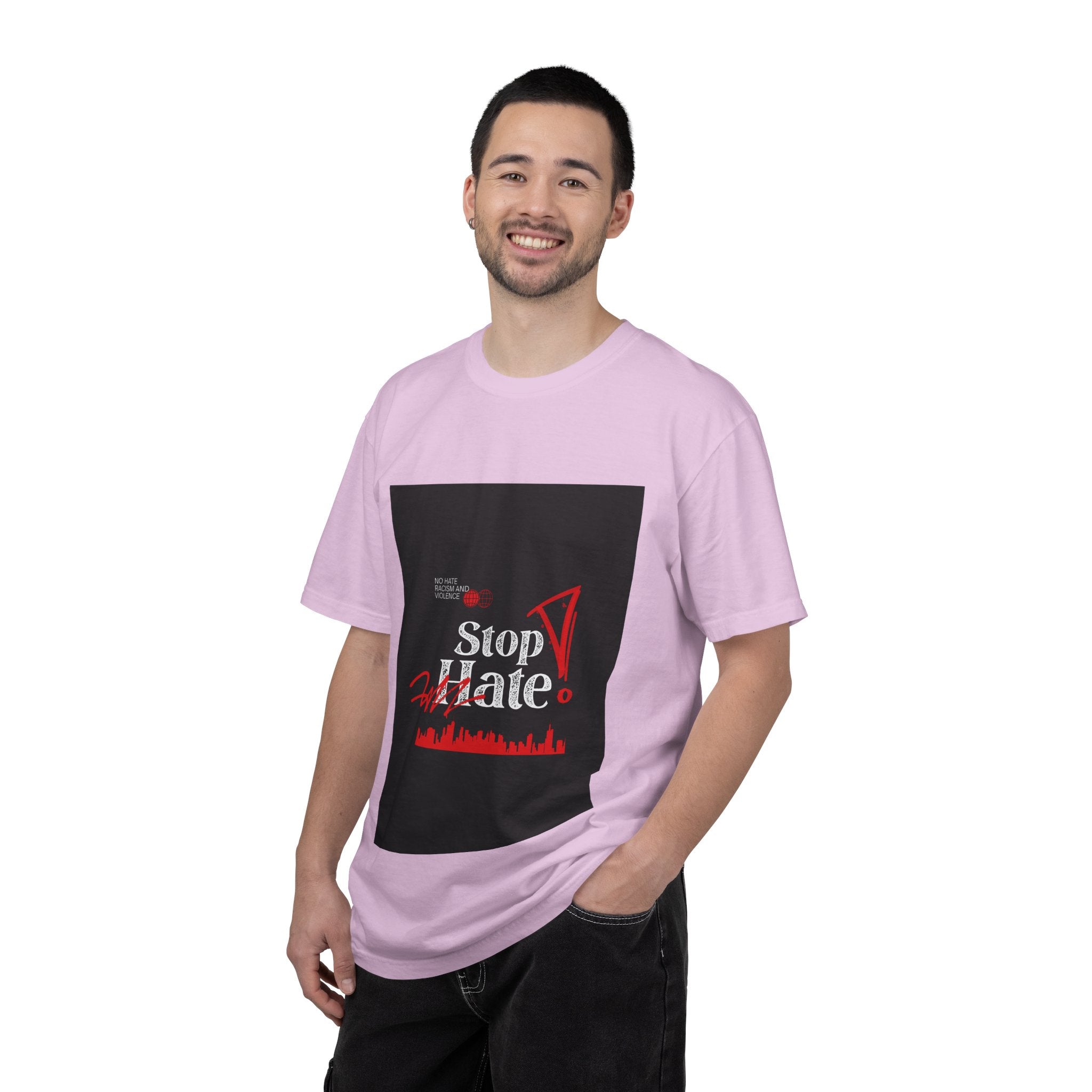 Stop Hate T-Shirt — Anti-Hate Protest Tee with Megaphone Graphic