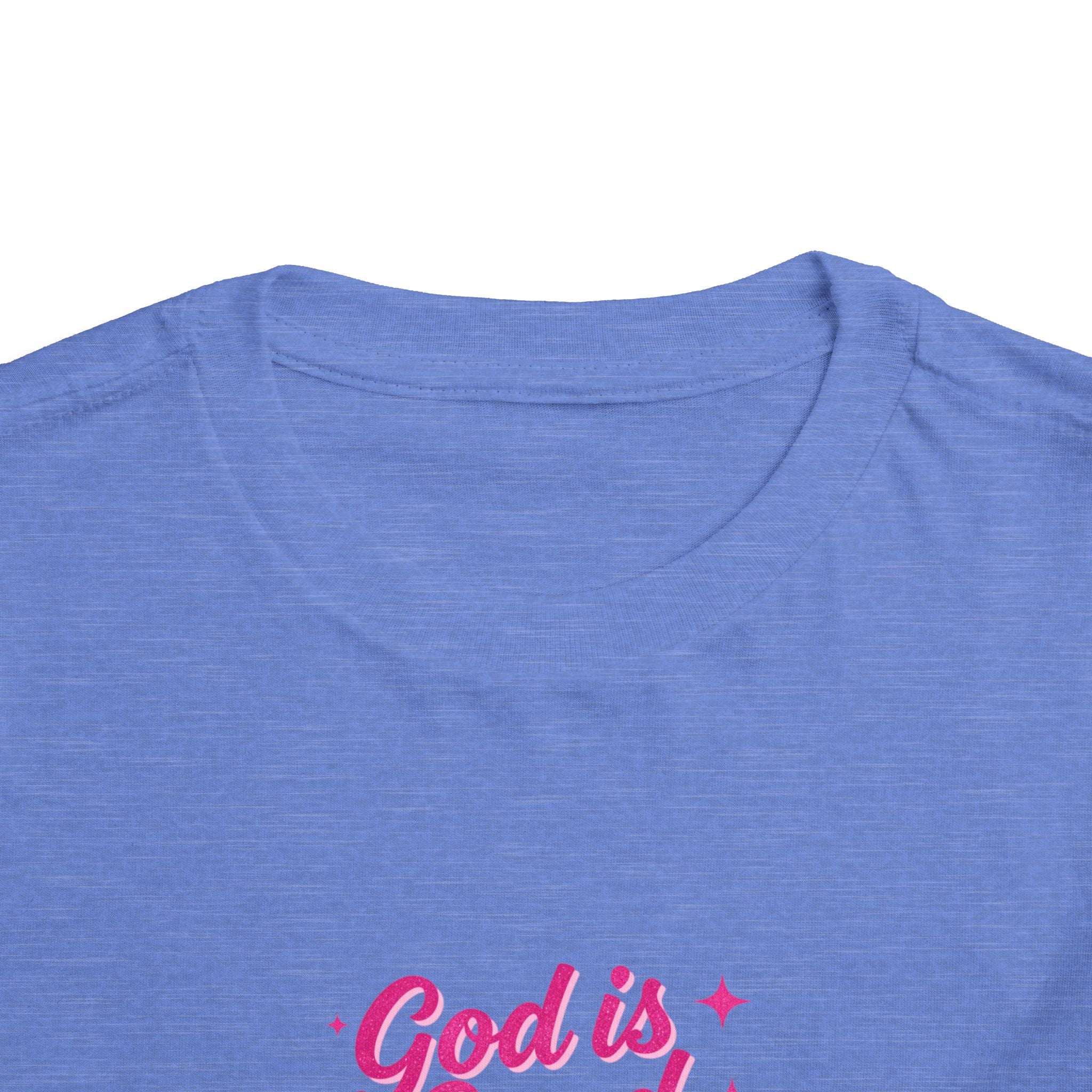 Toddler Tee – "God is Good Time" Pink Script Christian Kids Shirt