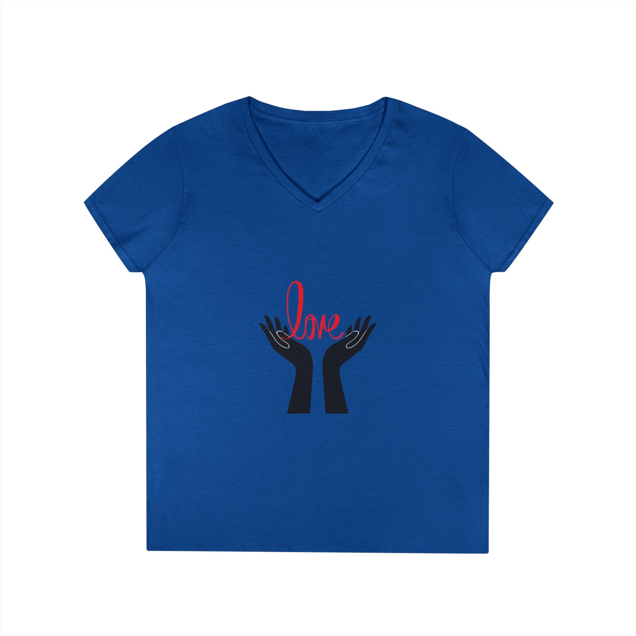 Love Hands V-Neck Tee — Women's Graphic Love T-Shirt