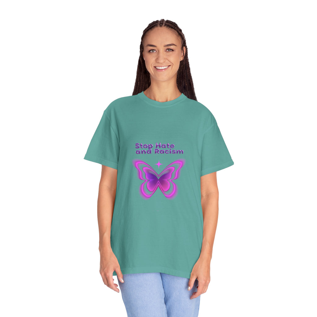 Stop Hate and Racism Butterfly T-Shirt