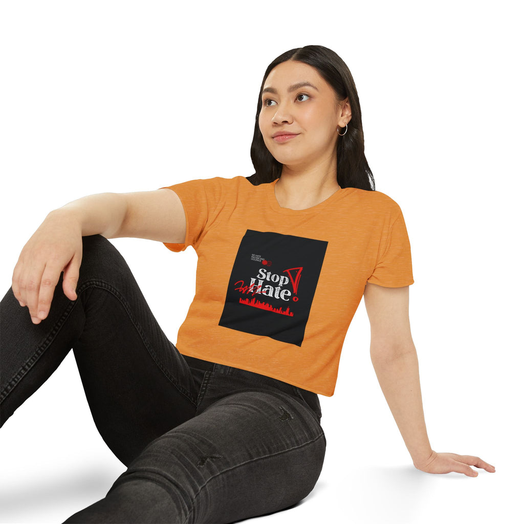 Stop Hate Crop Top — Women's Festival Statement Tee