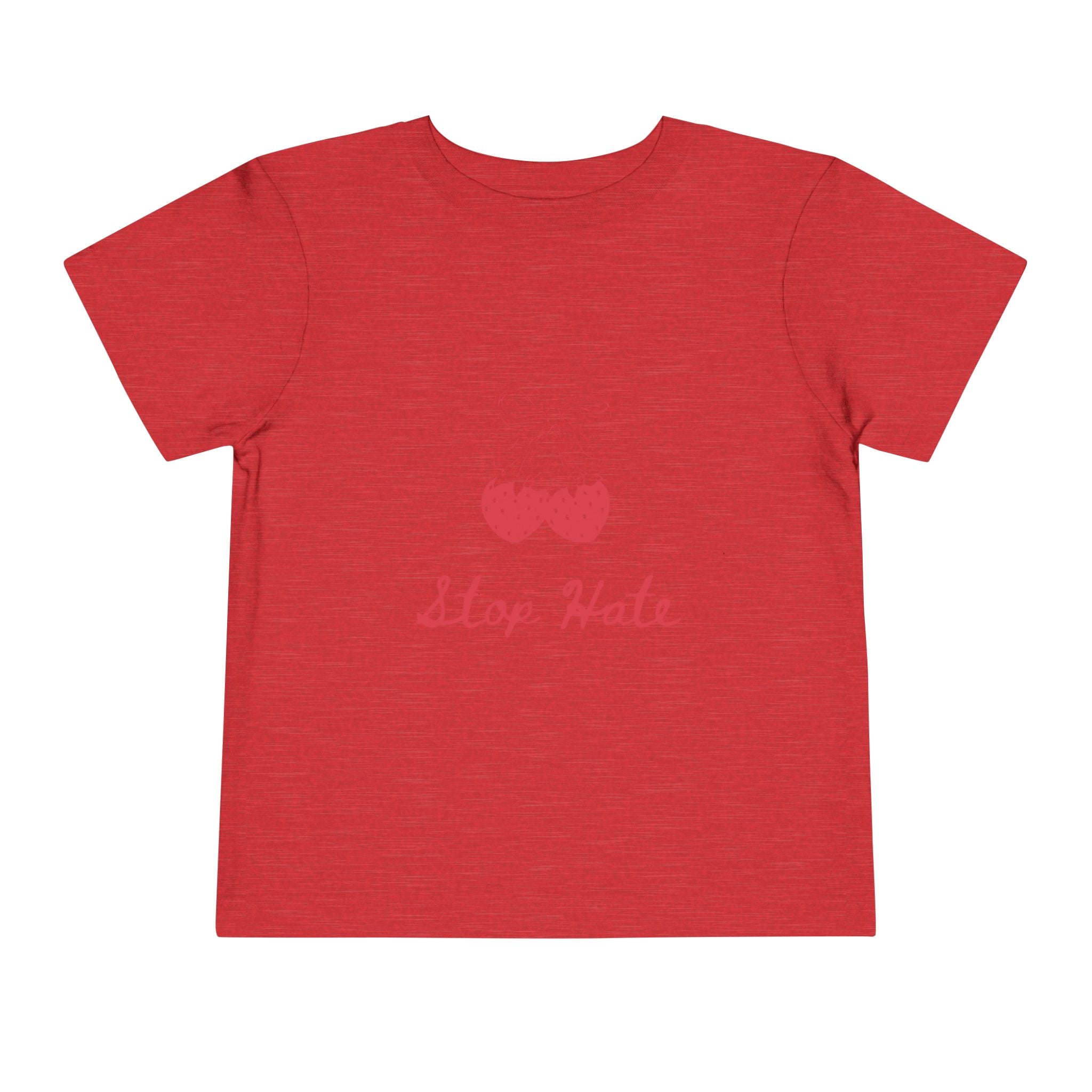 Stop Hate Toddler Tee — Cute Strawberry Heart Graphic Kids Shirt