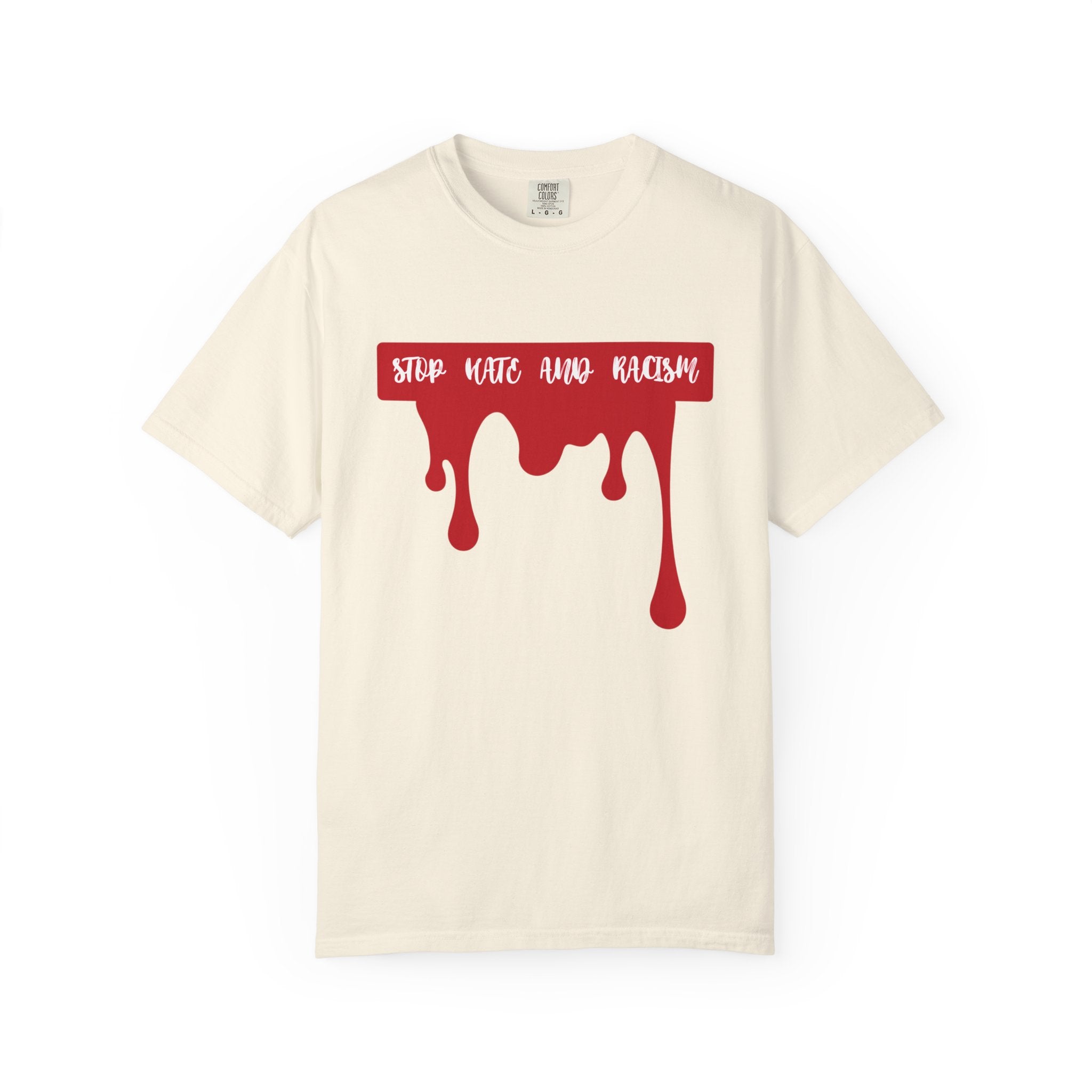 T-Shirt “Stop Hate, End Racism” Dripping Blood Graphic Tee