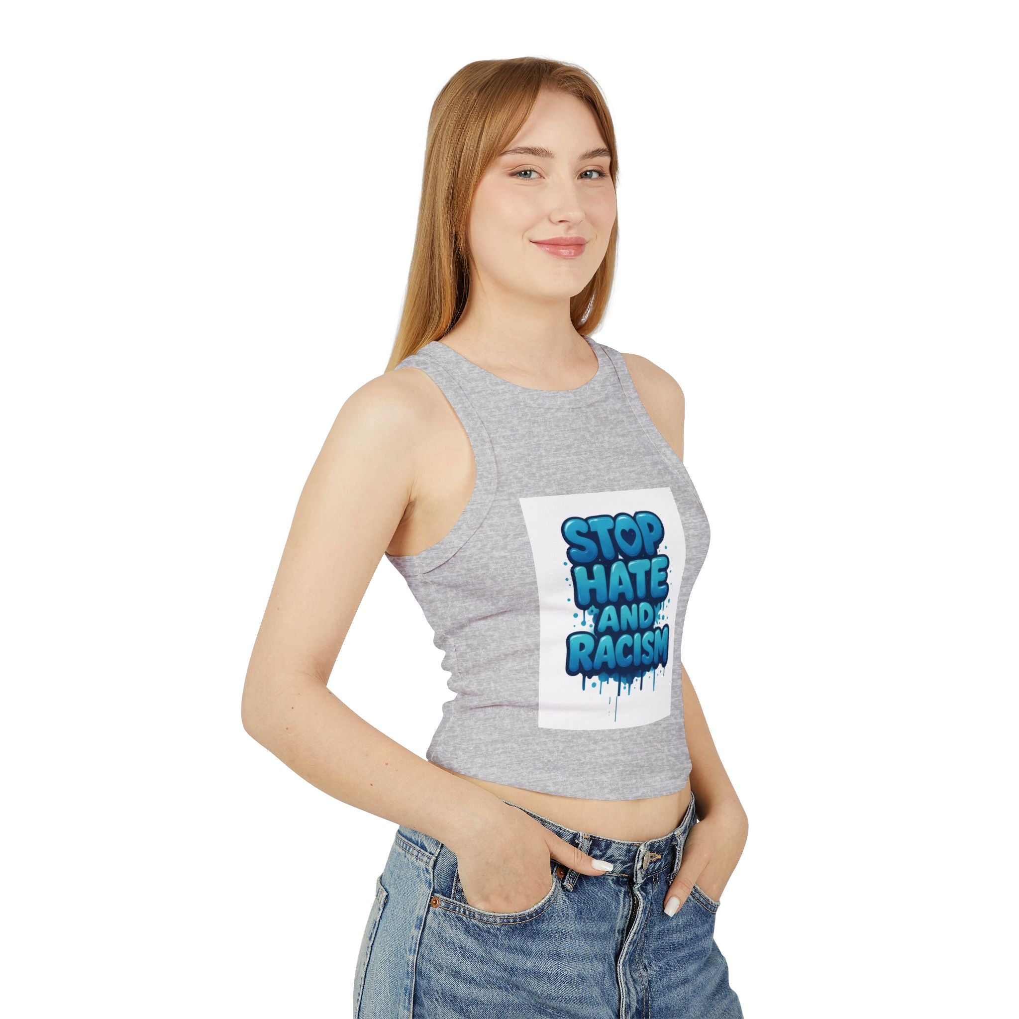 Stop Hate And Racism Racer Tank Top