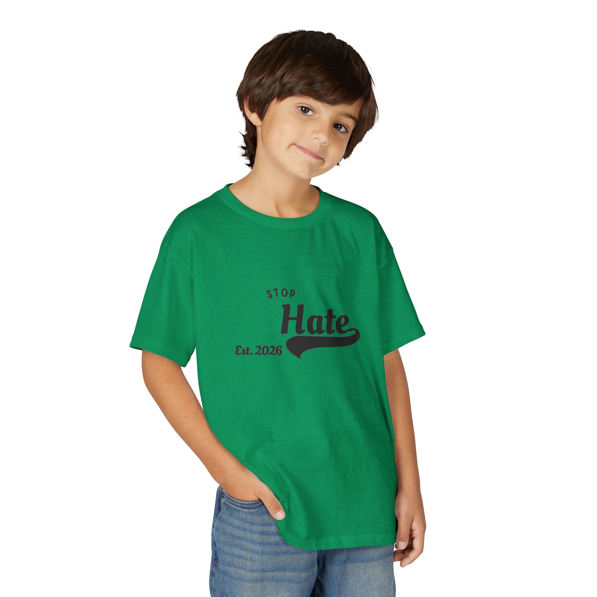 Youth T-Shirt — "Stop Hate Est. 2020" Graphic Tee