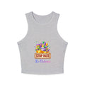 Racer Tank Top — "Stop Hate No Violence" Pride-Inspired Peace Tee